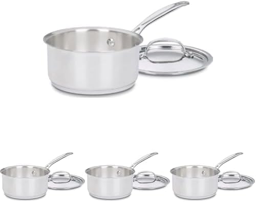 Cuisinart 1 Quart Saucepan w/Cover, Chef's Classic Stainless Steel Cookware Collection, 719-14