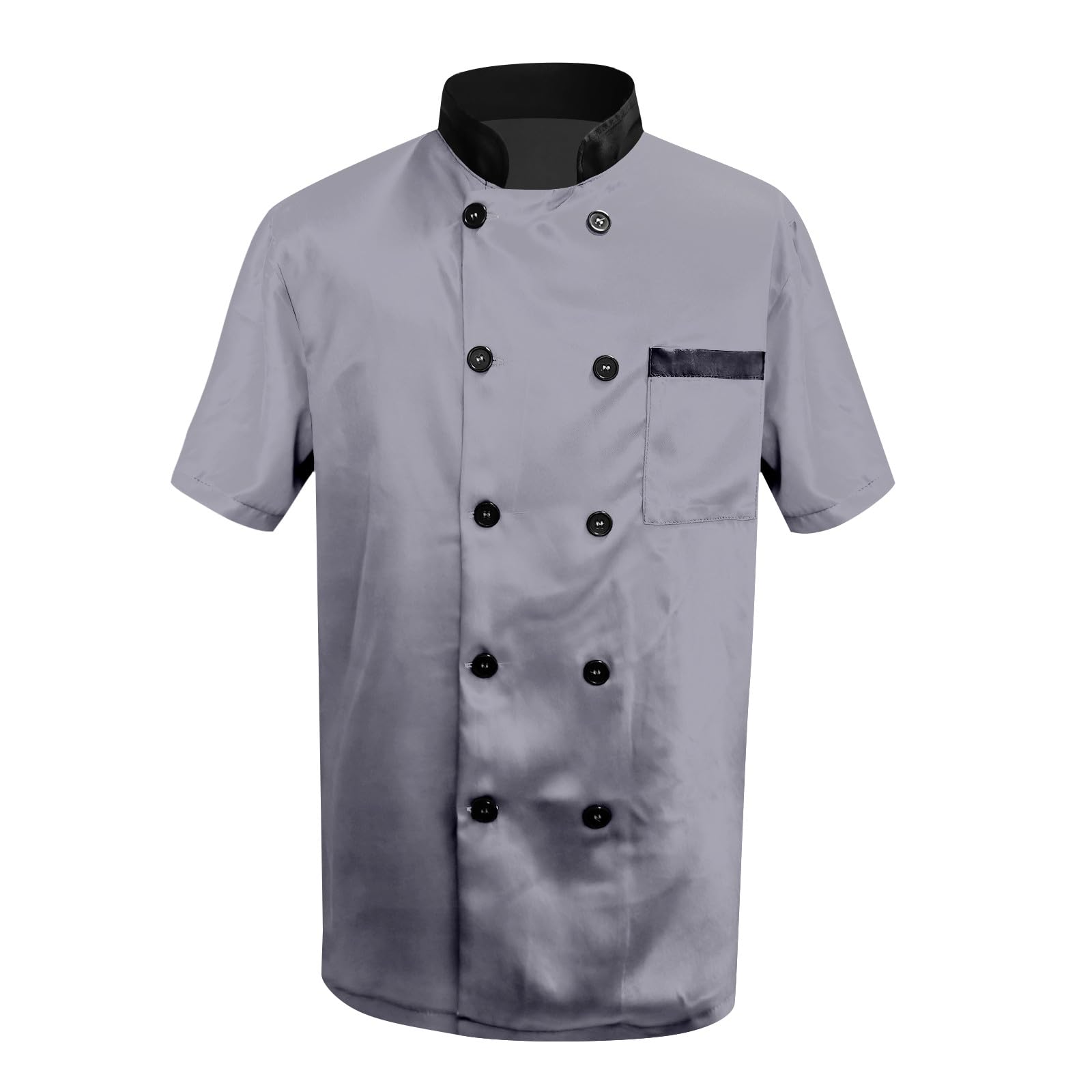 Unisex Chef Work Shirts Jacket Hotel Uniform Comfortable Button Closure Kitchen Restaurant Short Sleeve Breathable Coat