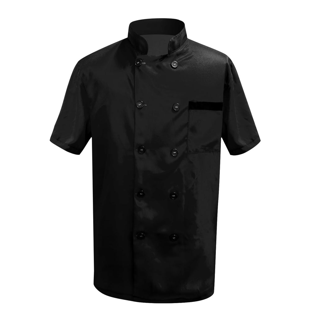 Unisex Chef Work Shirts Jacket Hotel Uniform Comfortable Button Closure Kitchen Restaurant Short Sleeve Breathable Coat
