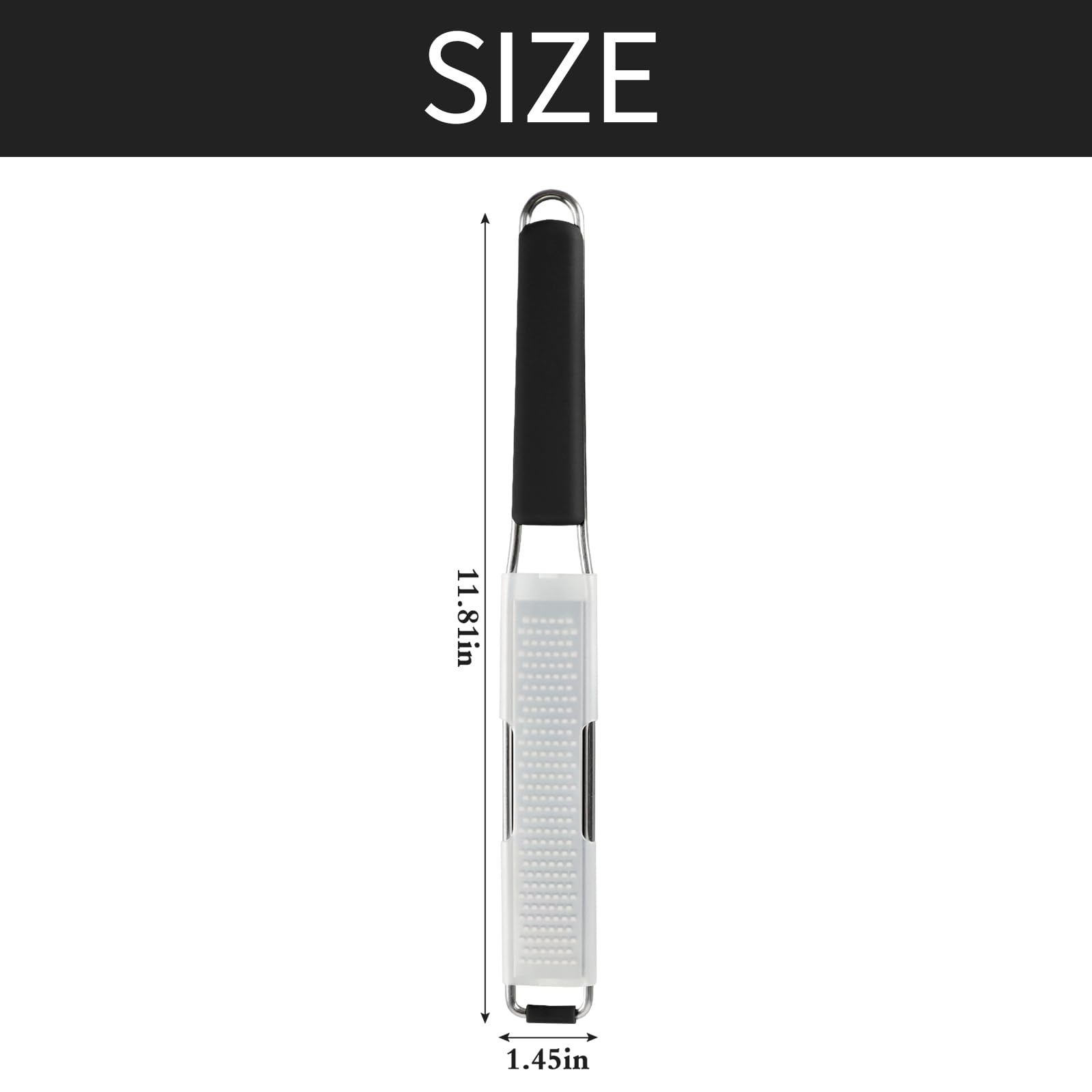 Cambom Lemon Zester Grater Three-piece Suit - Heavy Duty Kitchen Tool for Parmesan Cheese, Ginger, Garlic, Nutmeg, Chocolate, Vegetables，Fruits，Stainless Steel Grater Dishwasher Safe Black