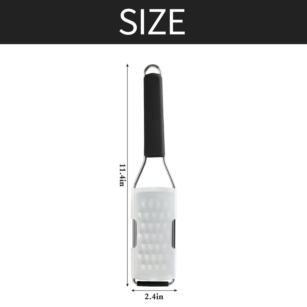Cambom Lemon Zester Grater Three-piece Suit - Heavy Duty Kitchen Tool for Parmesan Cheese, Ginger, Garlic, Nutmeg, Chocolate, Vegetables，Fruits，Stainless Steel Grater Dishwasher Safe Black
