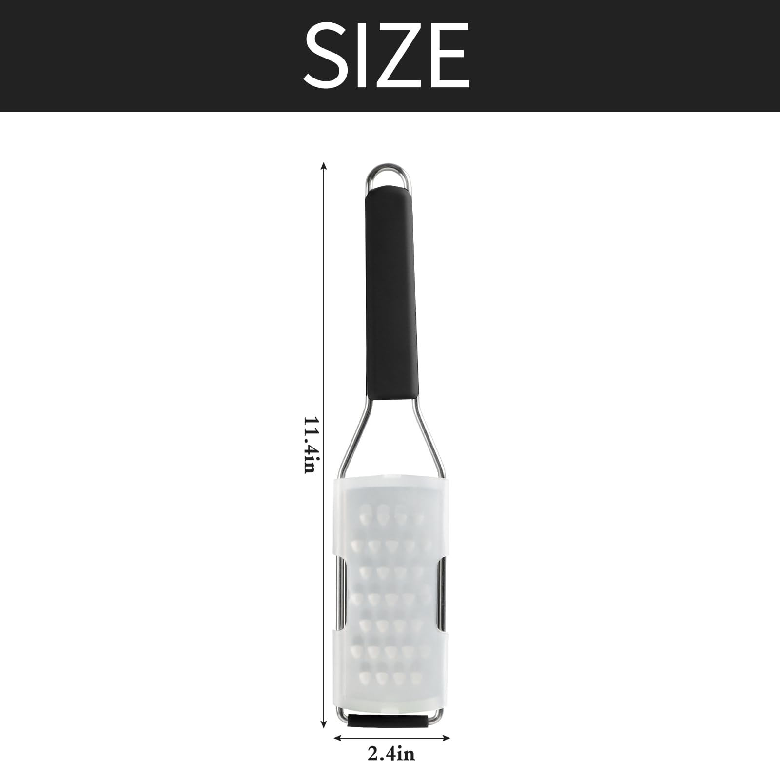 Cambom Lemon Zester Grater Three-piece Suit - Heavy Duty Kitchen Tool for Parmesan Cheese, Ginger, Garlic, Nutmeg, Chocolate, Vegetables，Fruits，Stainless Steel Grater Dishwasher Safe Black