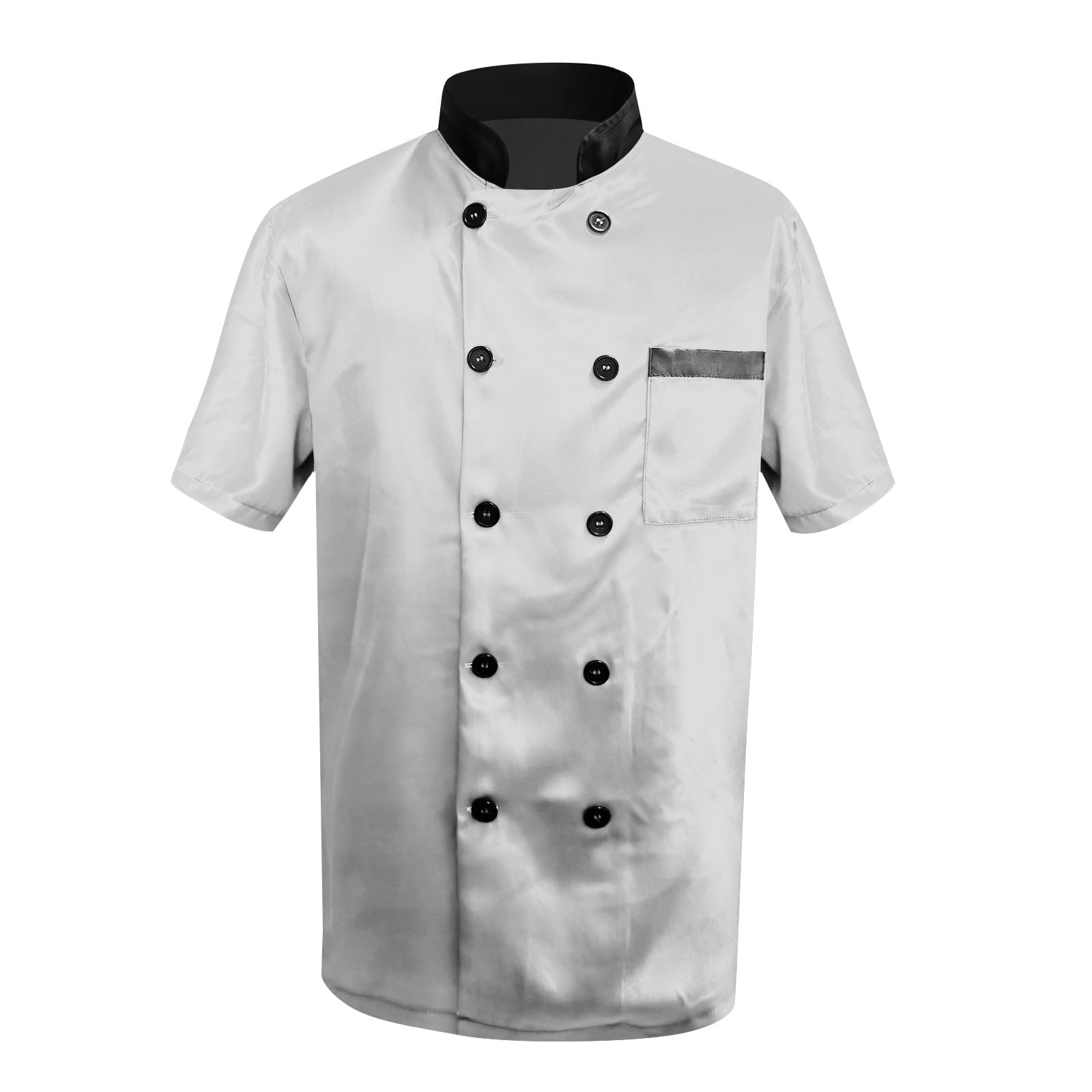 Unisex Chef Work Shirts Jacket Hotel Uniform Comfortable Button Closure Kitchen Restaurant Short Sleeve Breathable Coat