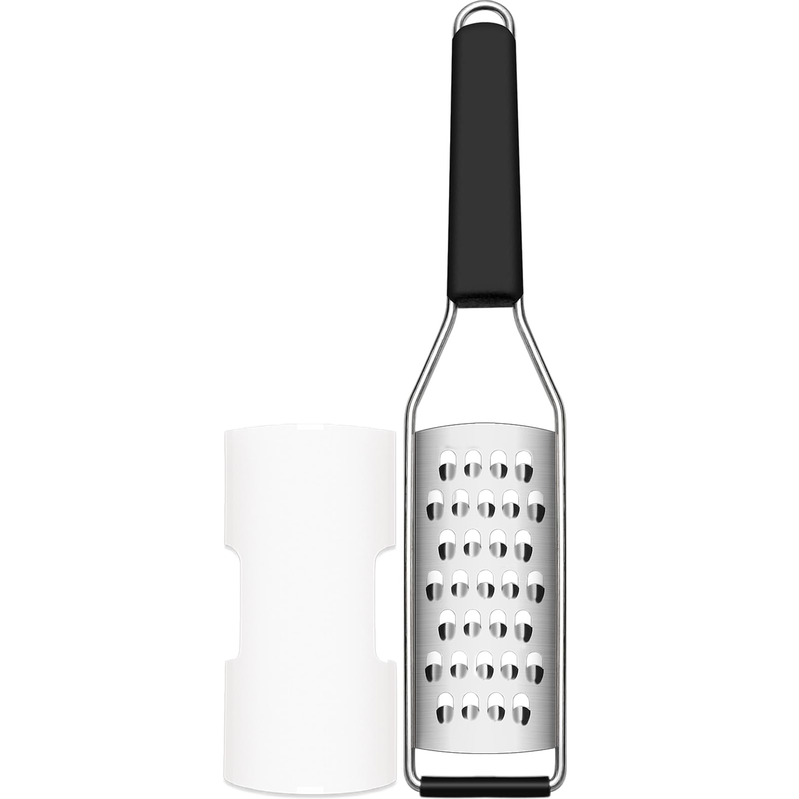 Cambom Lemon Zester Grater Three-piece Suit - Heavy Duty Kitchen Tool for Parmesan Cheese, Ginger, Garlic, Nutmeg, Chocolate, Vegetables，Fruits，Stainless Steel Grater Dishwasher Safe Black