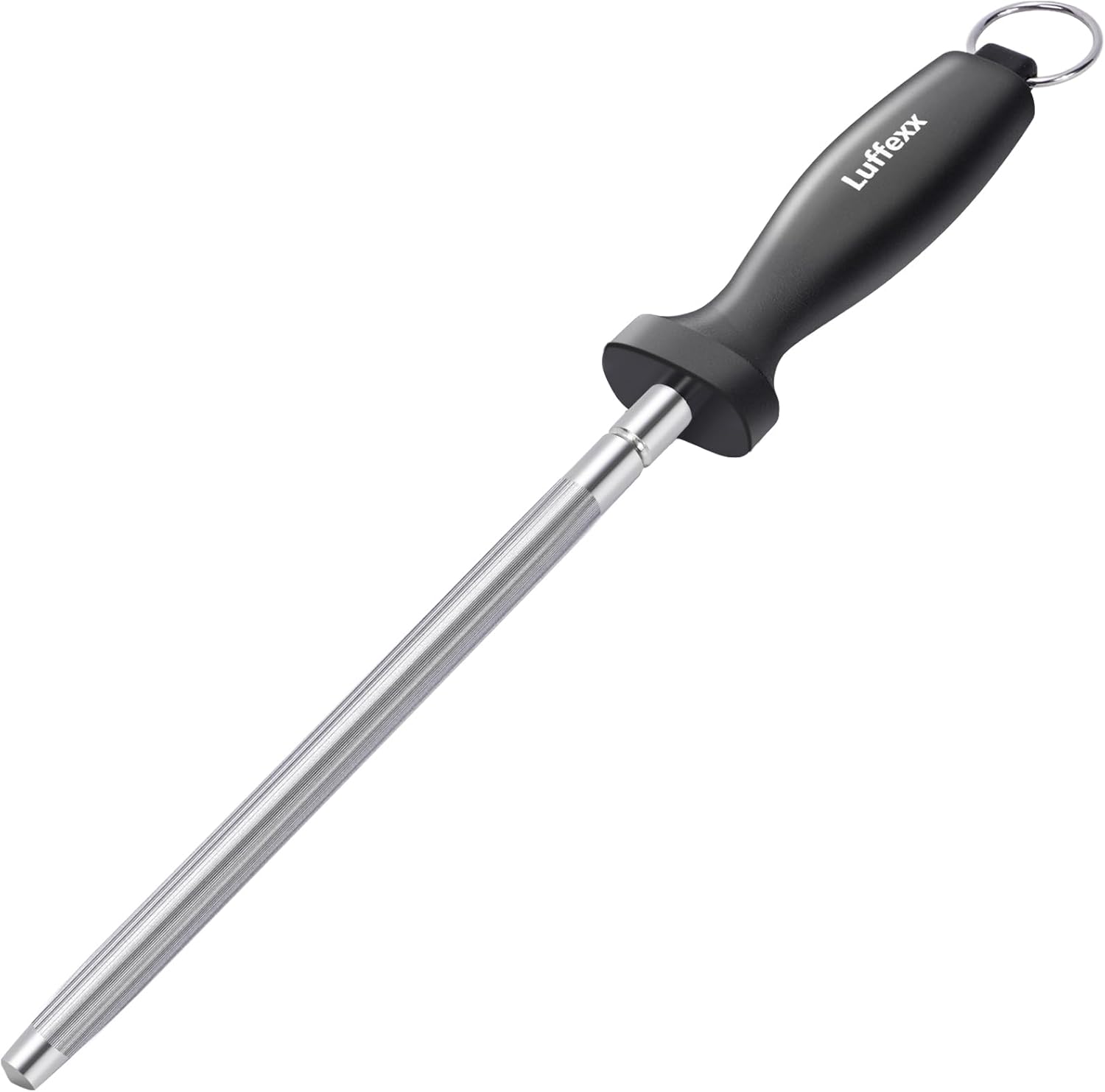 Professional 12-Inch Knife Sharpening Rod, High-Carbon honing rod to Sharpen the Knife Quickly, Perfect Knife Sharpener for Chefs and Home Cooks, Easy to Use & Sturdy