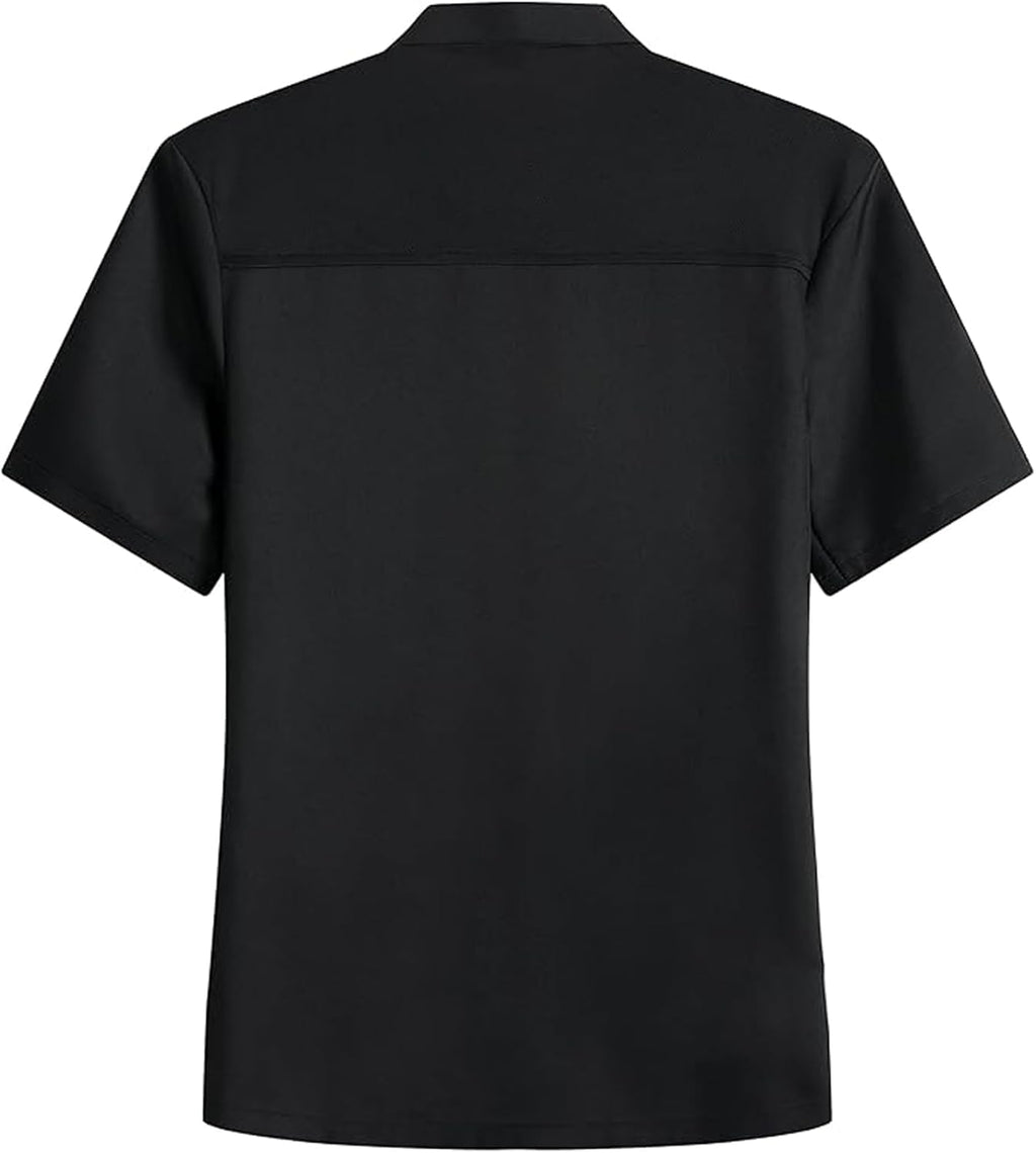 KITCHIEF Black Chef Coat With Mesh Lightweight Chef Jacket Men Short Sleeve Chef Uniform for Kitchen,Restaurant,Bakery