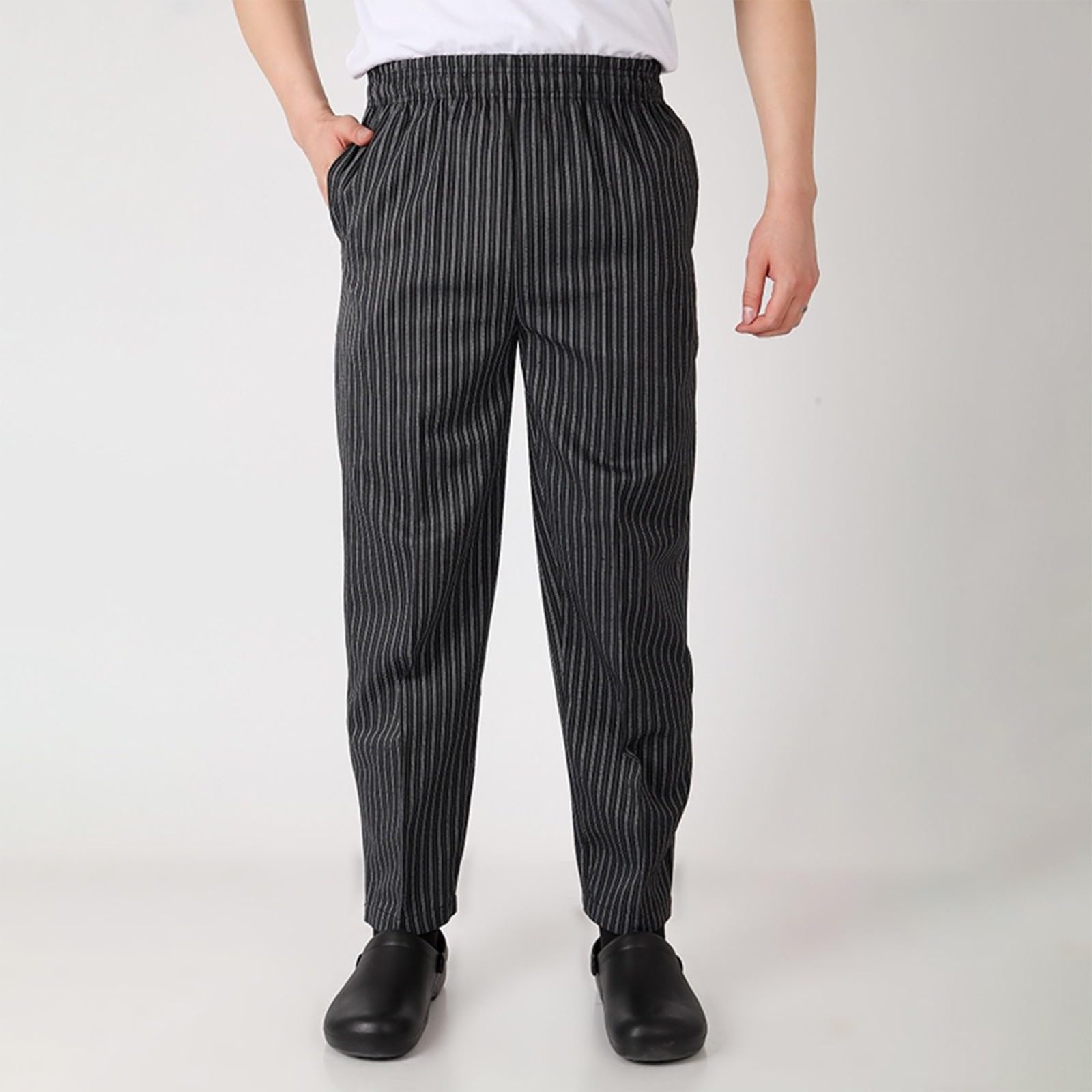 Chef Pants Unisex - Baggy Elastic Waist Cook Bottoms Restaurant Kitchen Service Work Uniform Pantalones de Cocina