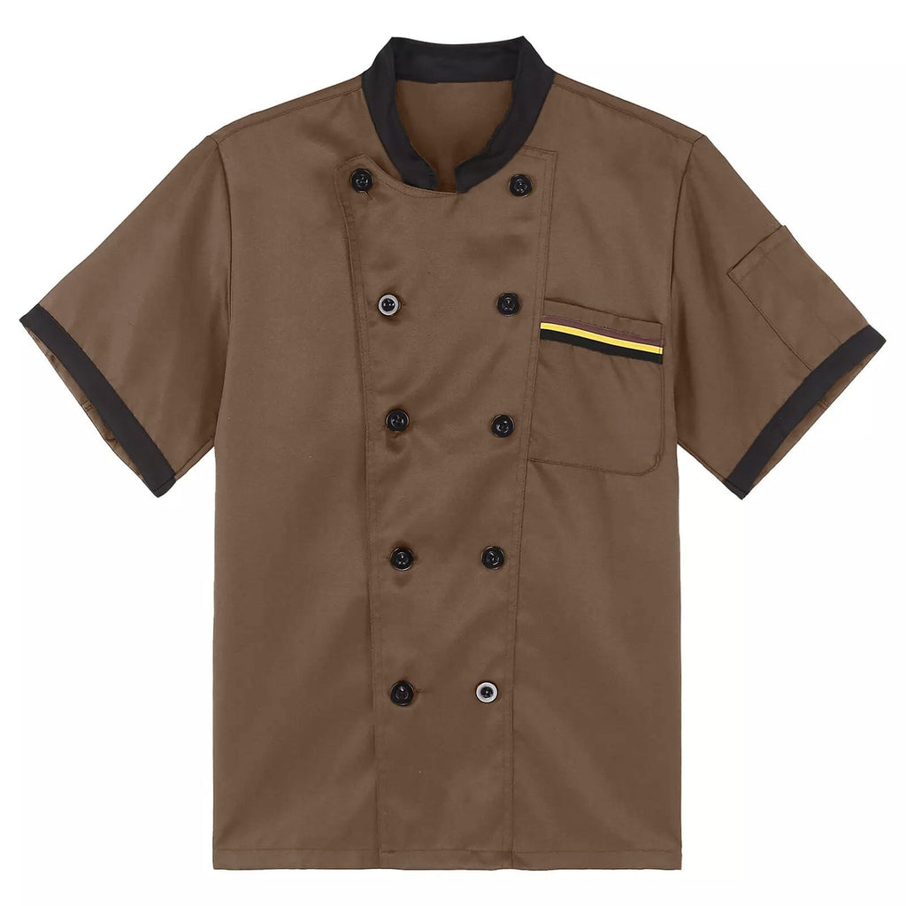 Unisex Chef Coat Short Sleeve,Chef Coat Men/Women Comfortable Button Closure - Kitchen,Restaurant,Hotel Uniform