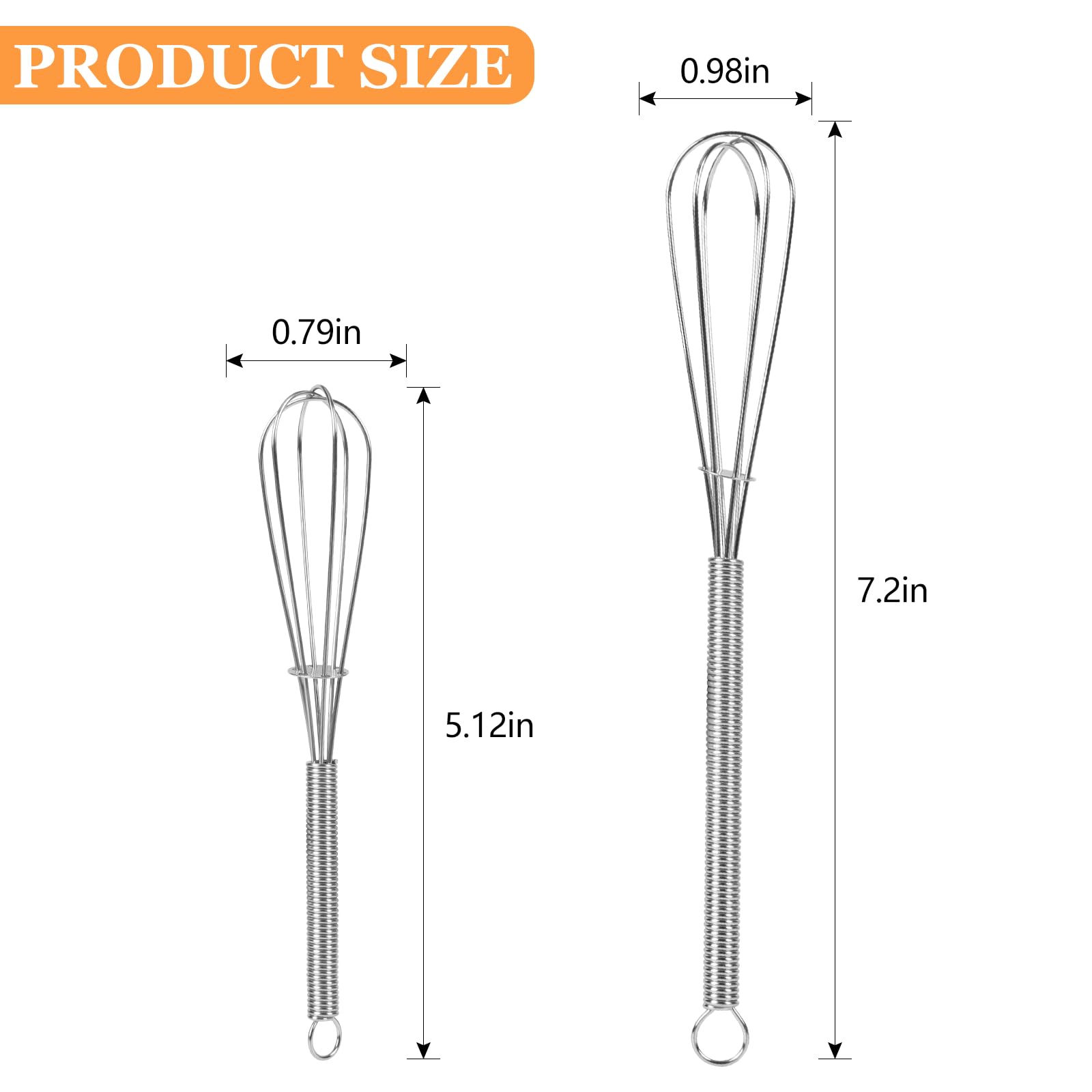 NileHome Stainless Steel Whisk Set 8" 10" 12" Kitchen Whisk Balloon Whisk Kitchen Wisk Wire Whisks for Cooking, Whisking, Blending, Beating, Stirring-3 Pack…