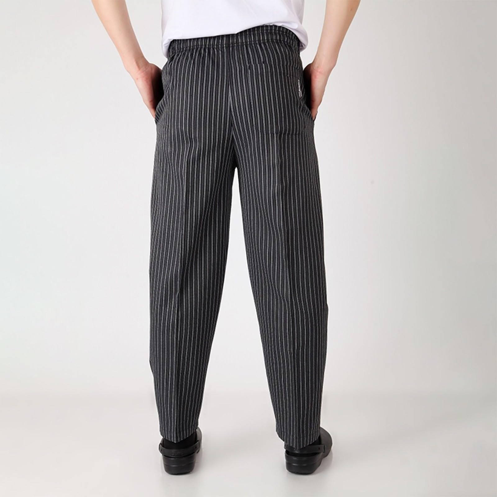 Chef Pants Unisex - Baggy Elastic Waist Cook Bottoms Restaurant Kitchen Service Work Uniform Pantalones de Cocina