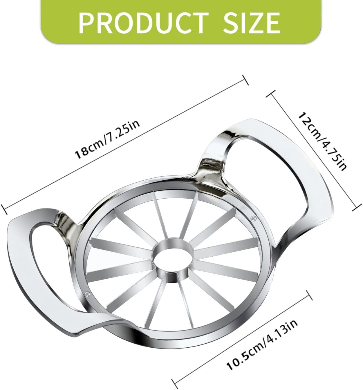 LIIGEMI Apple Slicer,12-Blade Extra Large Apple Corer, Heavy Duty Stainless Steel Apple Cutter and Divider，Easy to Use, Time-Saving.