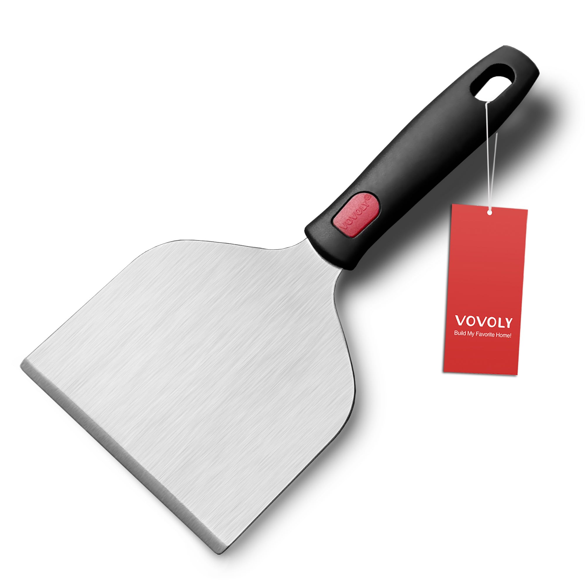 Vovoly Multipurpose Bench Scraper Kitchen Utensil for Flat Top Griddle, Dough Scraper Cutter for Bread and Pizza Cutter - Stainless Steel Metal Griddle Scraper Chopper