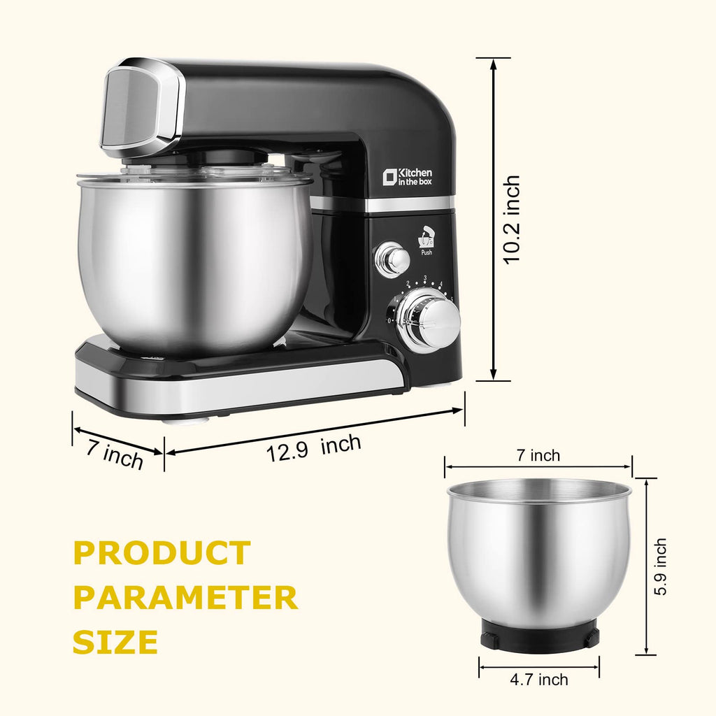 Kitchen in the box Stand Mixer,3.2Qt Small Electric Food Mixer,6 Speeds Portable Lightweight Kitchen Mixer for Daily Use with Egg Whisk,Dough Hook,Flat Beater (Blue)