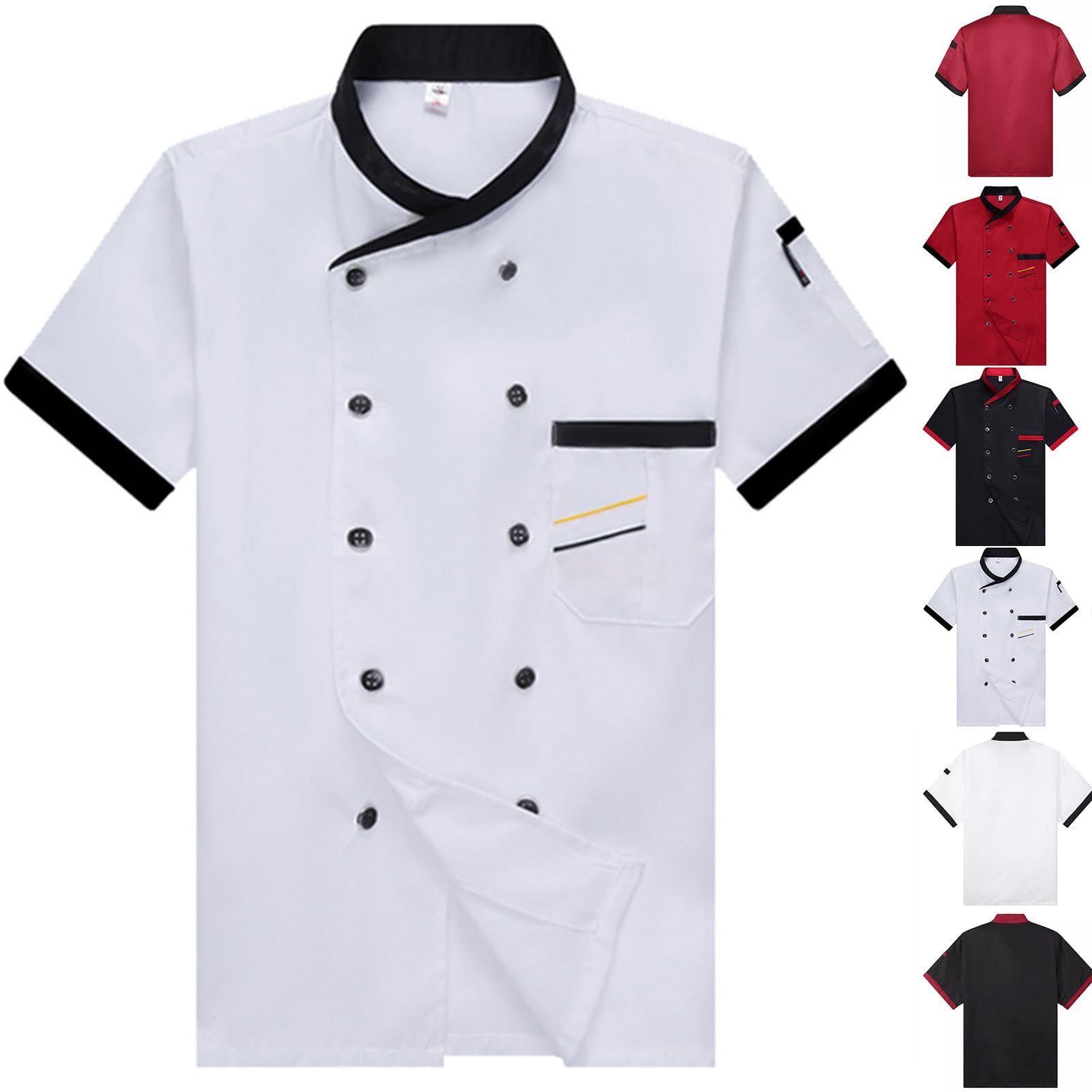 Unisex Chef Coat Short Sleeve,Chef Coat Men/Women Comfortable Button Closure - Kitchen,Restaurant,Hotel Uniform
