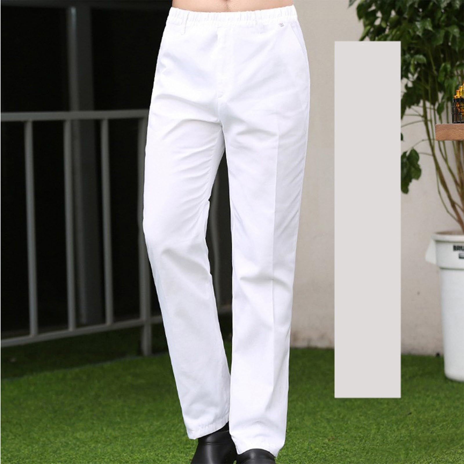 Chef Pants Unisex - Baggy Elastic Waist Cook Bottoms Restaurant Kitchen Service Work Uniform Pantalones de Cocina