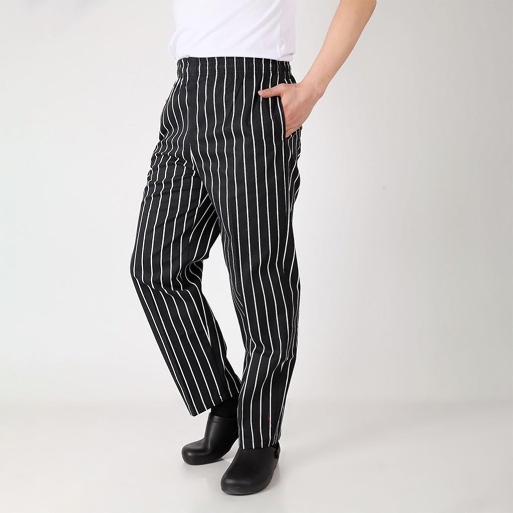 Chef Pants Unisex - Baggy Elastic Waist Cook Bottoms Restaurant Kitchen Service Work Uniform Pantalones de Cocina