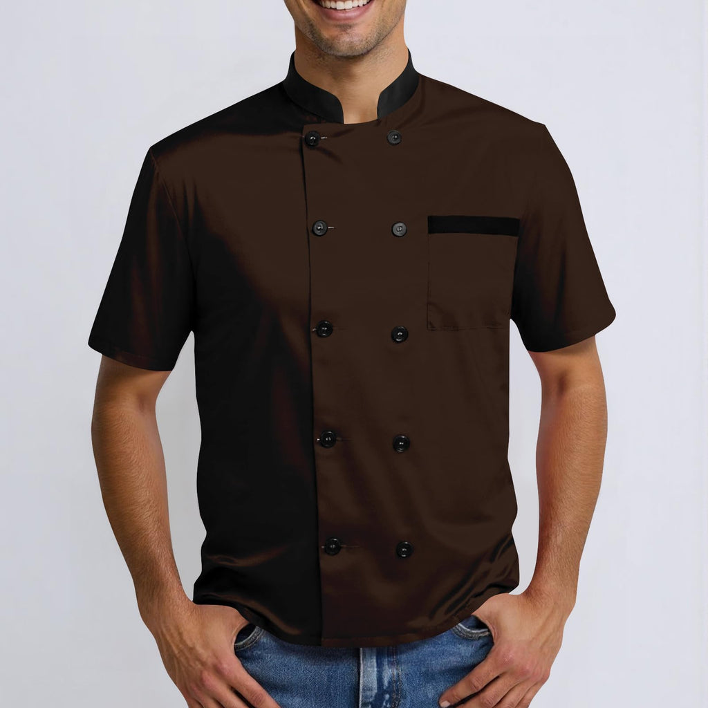 Unisex Chef Work Shirts Jacket Hotel Uniform Comfortable Button Closure Kitchen Restaurant Short Sleeve Breathable Coat