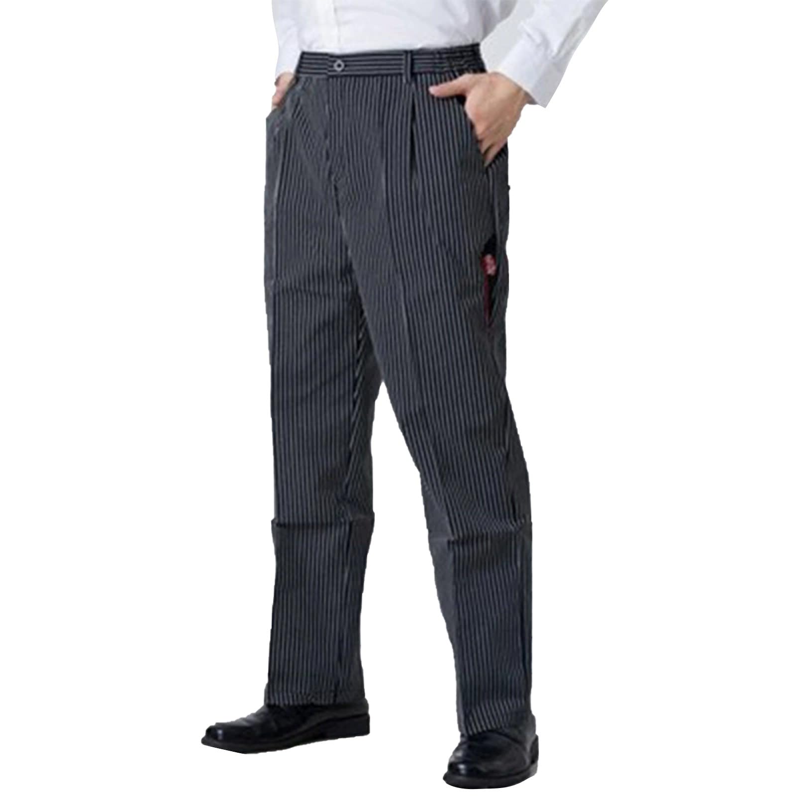 Chef Pants Unisex - Baggy Elastic Waist Cook Bottoms Restaurant Kitchen Service Work Uniform Pantalones de Cocina