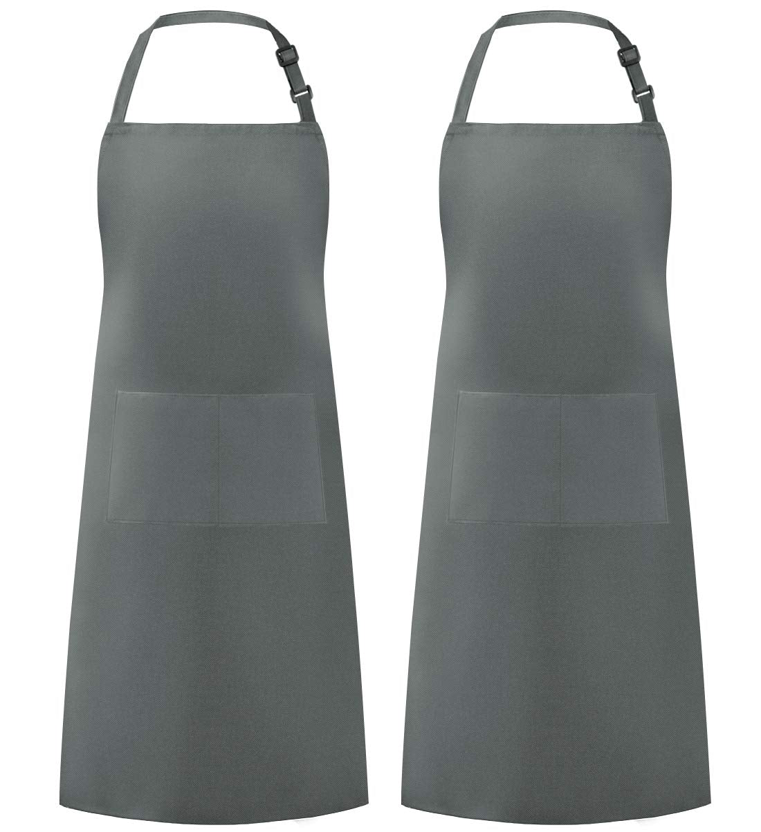 Syntus Adjustable Bib Apron with 2 Pockets Cooking Kitchen Aprons for Women Men Chef