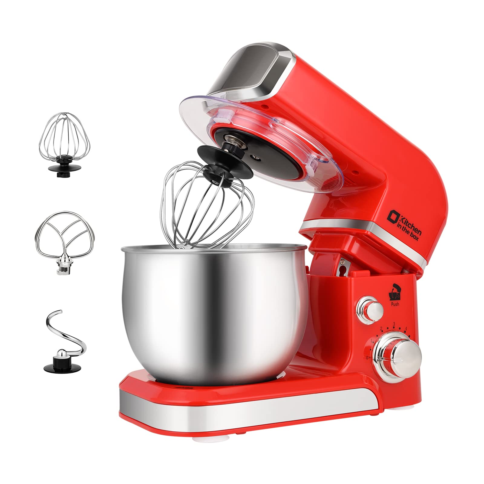 Kitchen in the box Stand Mixer,3.2Qt Small Electric Food Mixer,6 Speeds Portable Lightweight Kitchen Mixer for Daily Use with Egg Whisk,Dough Hook,Flat Beater (Blue)