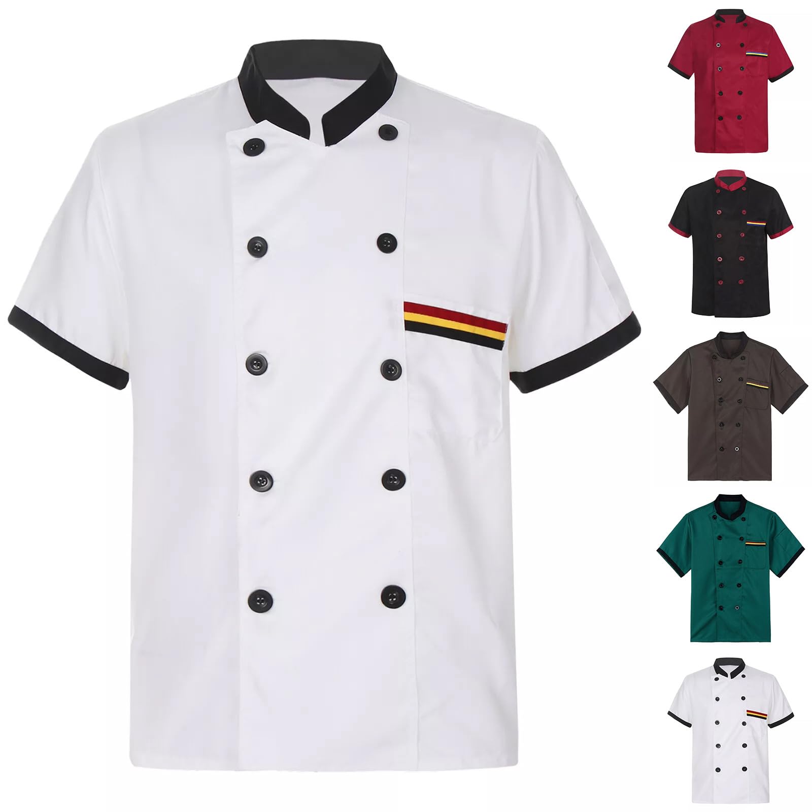 Unisex Chef Coat Short Sleeve,Chef Coat Men/Women Comfortable Button Closure - Kitchen,Restaurant,Hotel Uniform