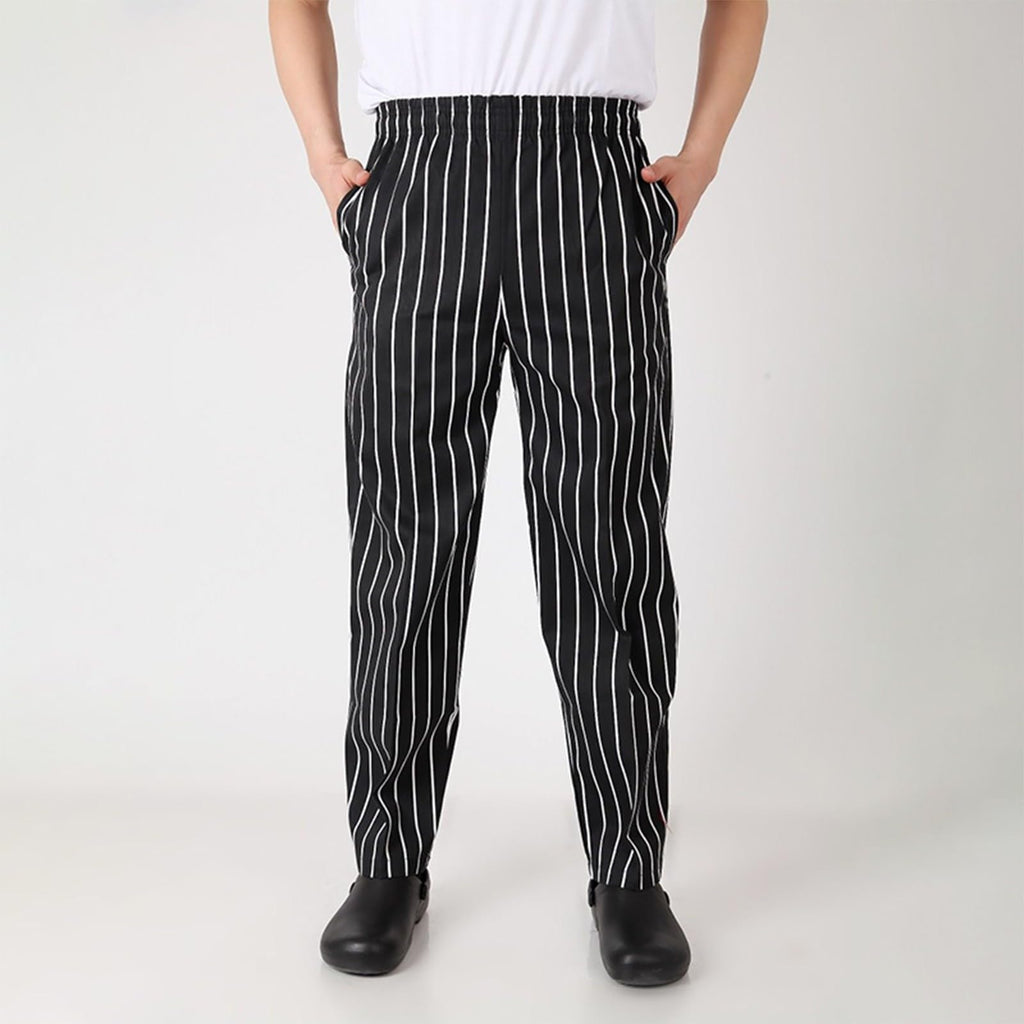 Chef Pants Unisex - Baggy Elastic Waist Cook Bottoms Restaurant Kitchen Service Work Uniform Pantalones de Cocina