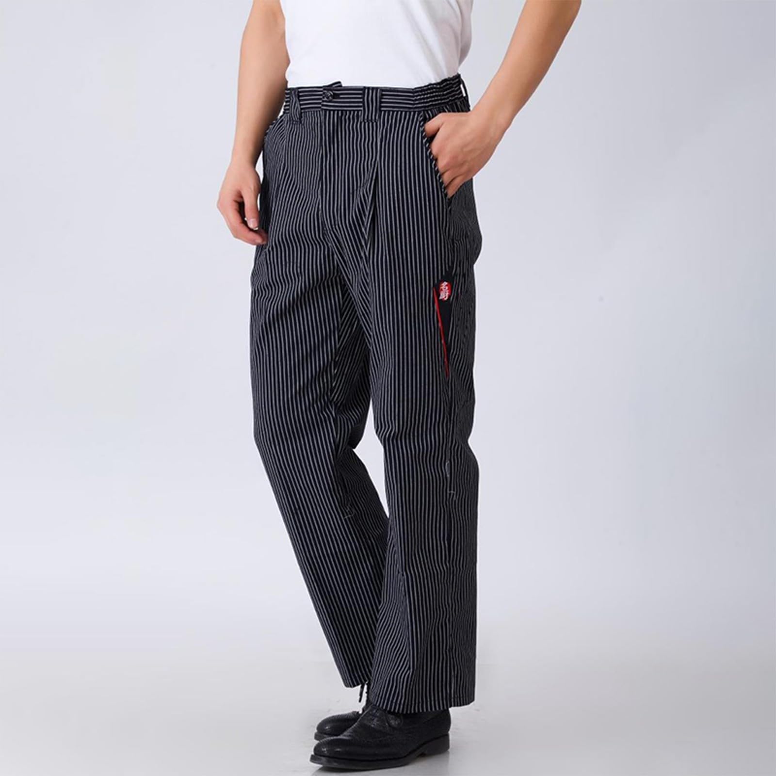 Chef Pants Unisex - Baggy Elastic Waist Cook Bottoms Restaurant Kitchen Service Work Uniform Pantalones de Cocina