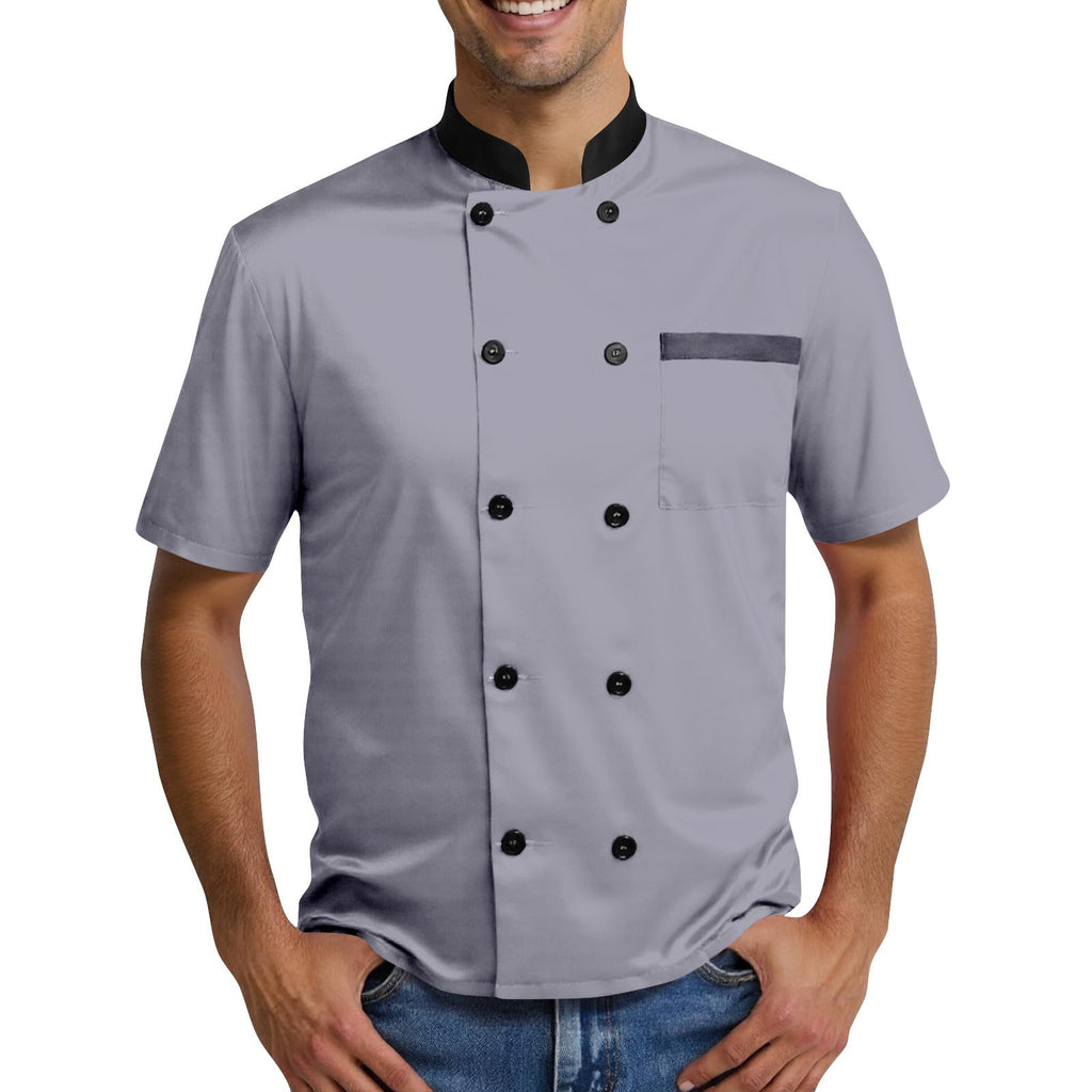 Unisex Chef Work Shirts Jacket Hotel Uniform Comfortable Button Closure Kitchen Restaurant Short Sleeve Breathable Coat