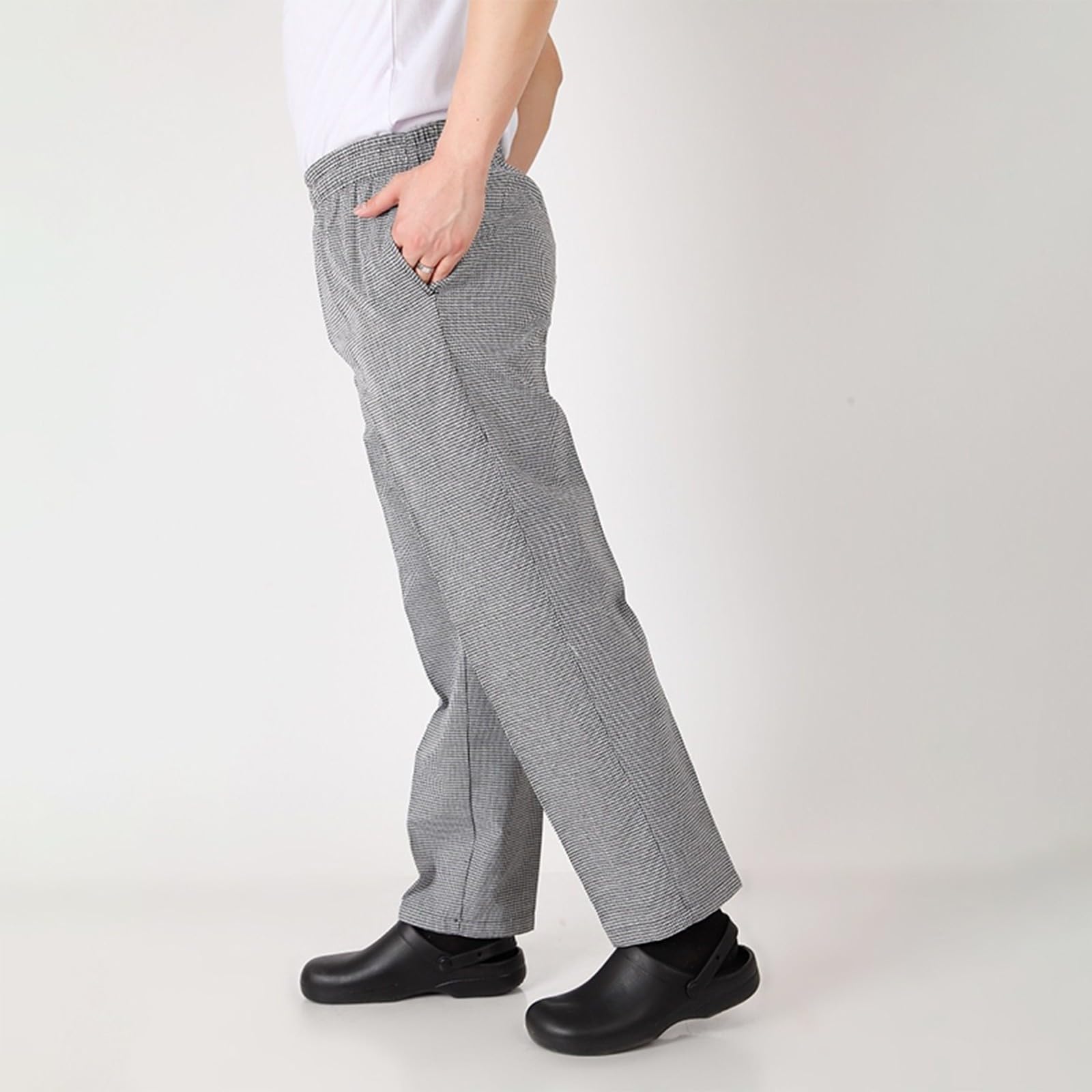 Chef Pants Unisex - Baggy Elastic Waist Cook Bottoms Restaurant Kitchen Service Work Uniform Pantalones de Cocina
