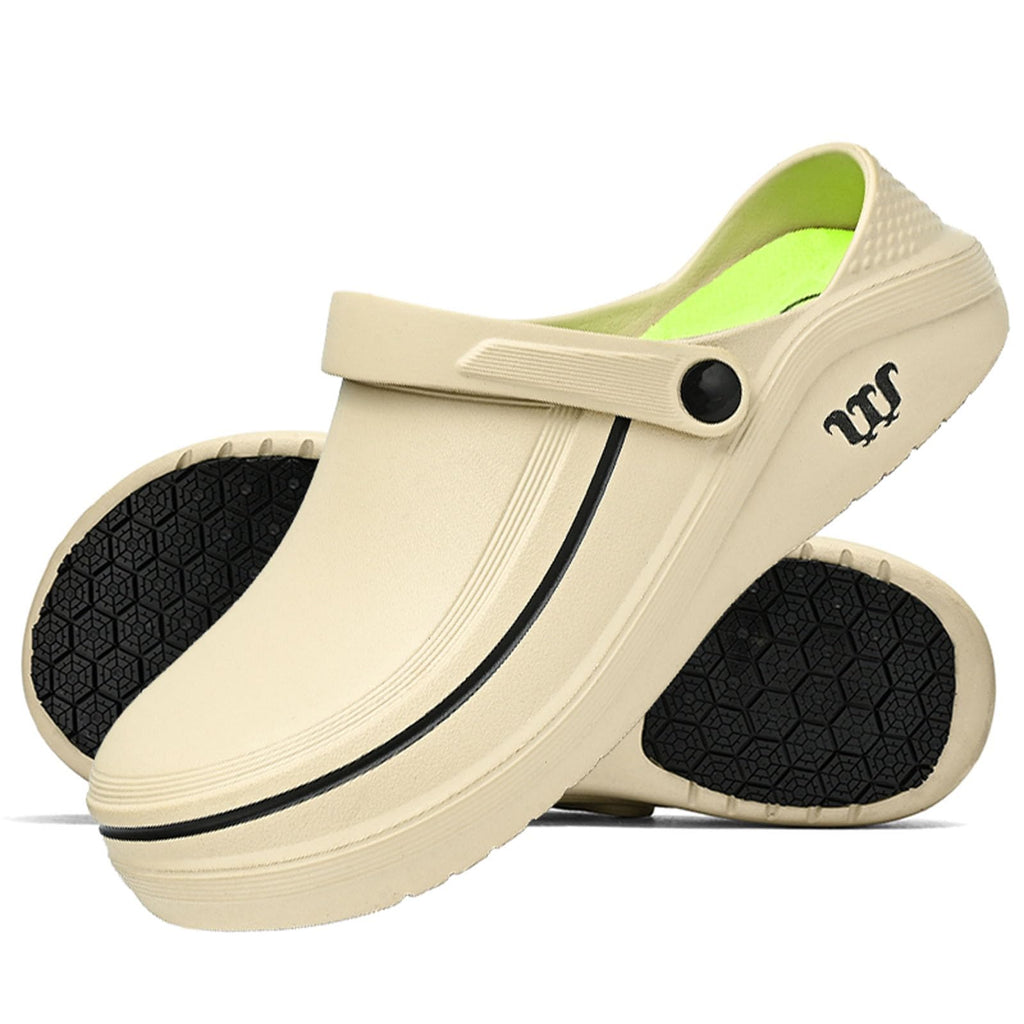 SECHRITE Men's Women's Work Clogs - Unisex Garden Chef Shoes Non Slip Waterproof Nurse Kitchen Food Service Shoes