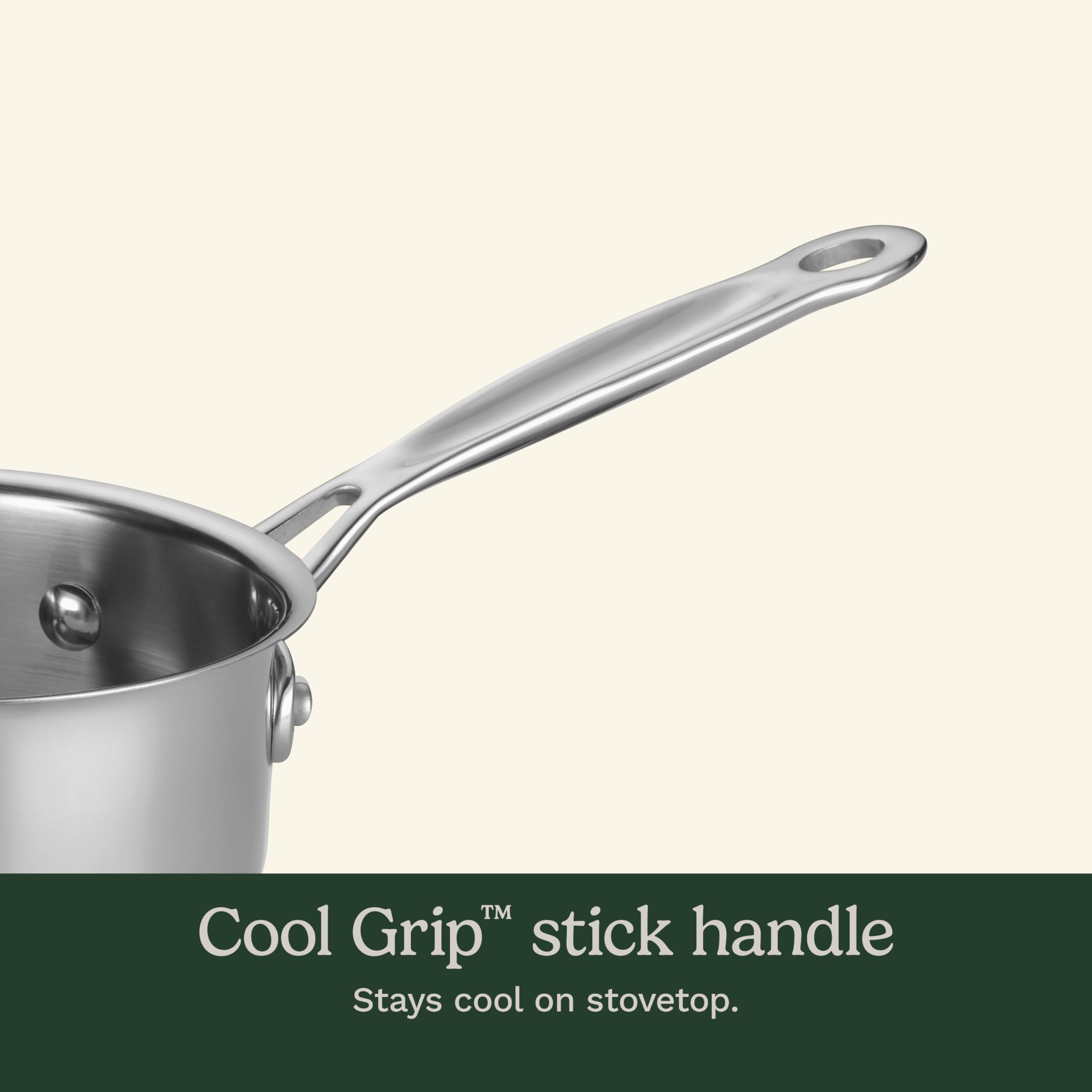 Cuisinart 1 Quart Saucepan w/Cover, Chef's Classic Stainless Steel Cookware Collection, 719-14