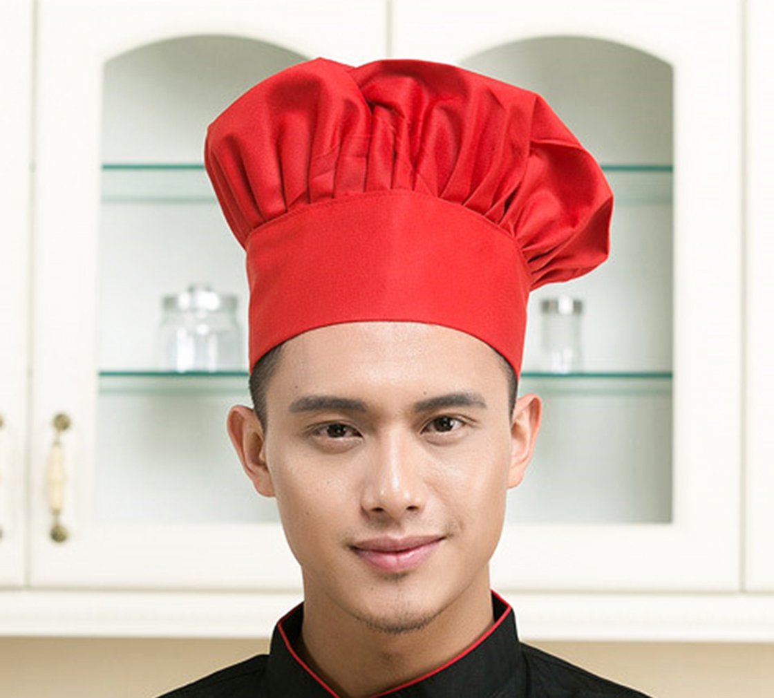 Hyzrz Chef Hat Adult Adjustable Elastic Baker Kitchen Cooking Chef Cap