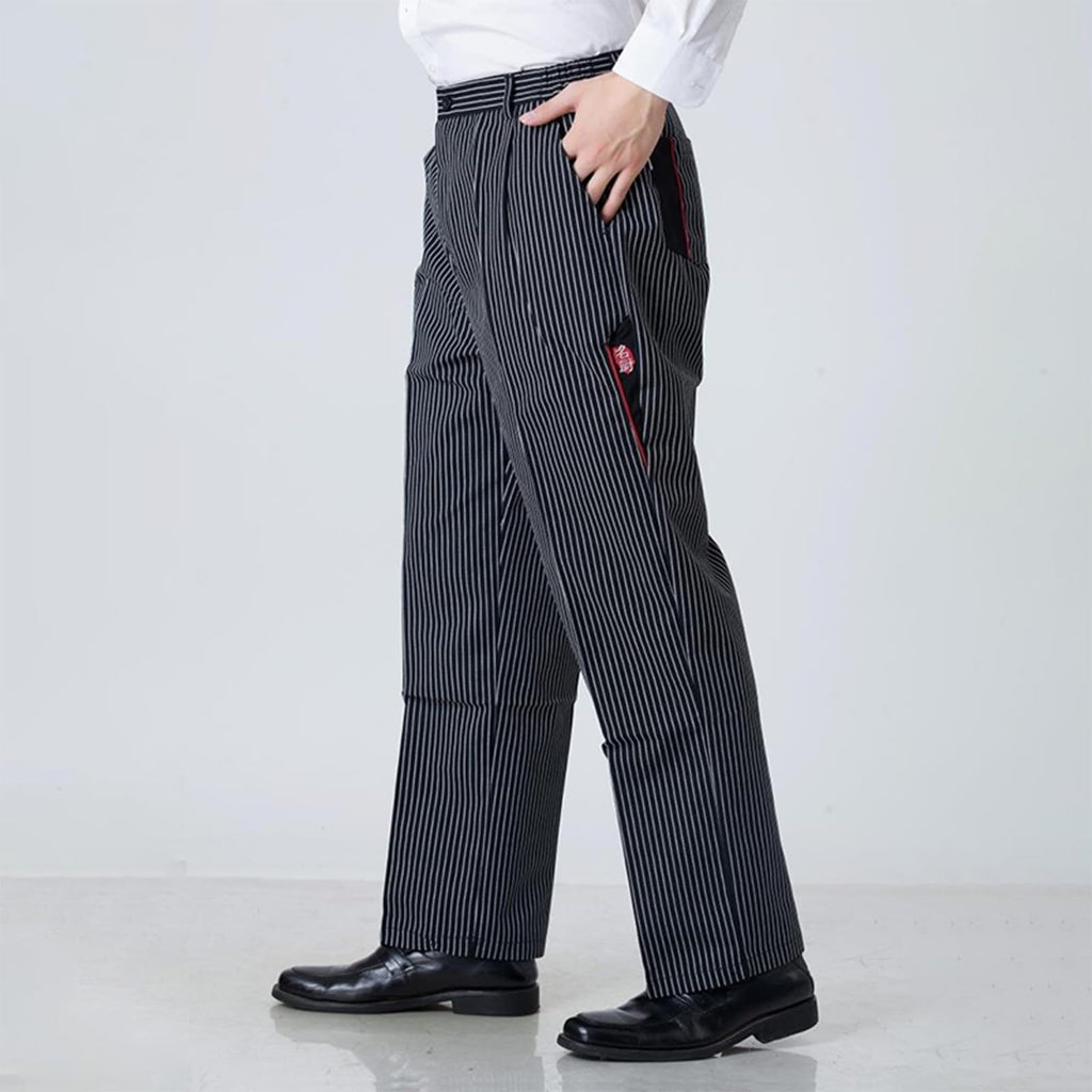 Chef Pants Unisex - Baggy Elastic Waist Cook Bottoms Restaurant Kitchen Service Work Uniform Pantalones de Cocina
