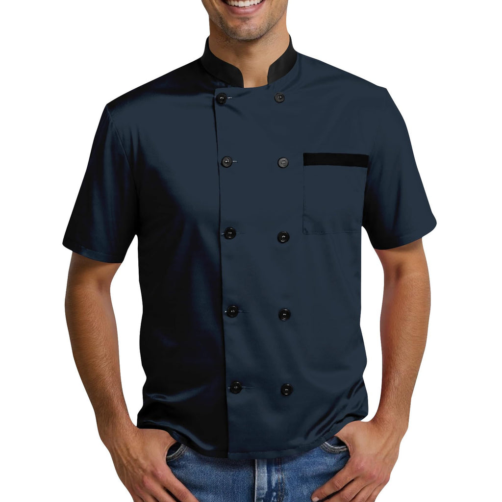 Unisex Chef Work Shirts Jacket Hotel Uniform Comfortable Button Closure Kitchen Restaurant Short Sleeve Breathable Coat