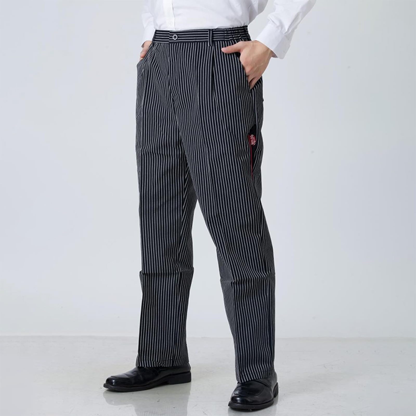 Chef Pants Unisex - Baggy Elastic Waist Cook Bottoms Restaurant Kitchen Service Work Uniform Pantalones de Cocina