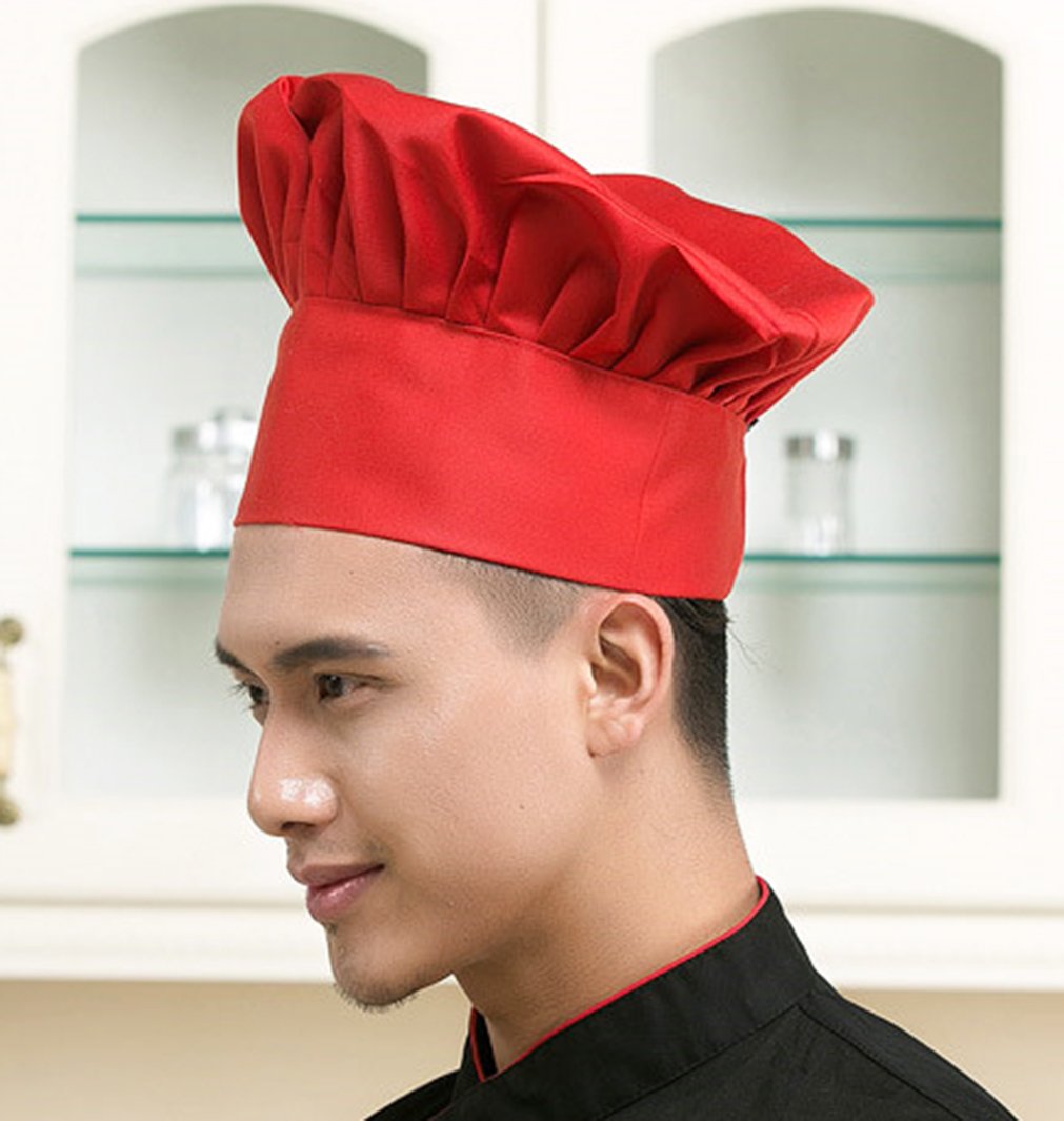 Hyzrz Chef Hat Adult Adjustable Elastic Baker Kitchen Cooking Chef Cap