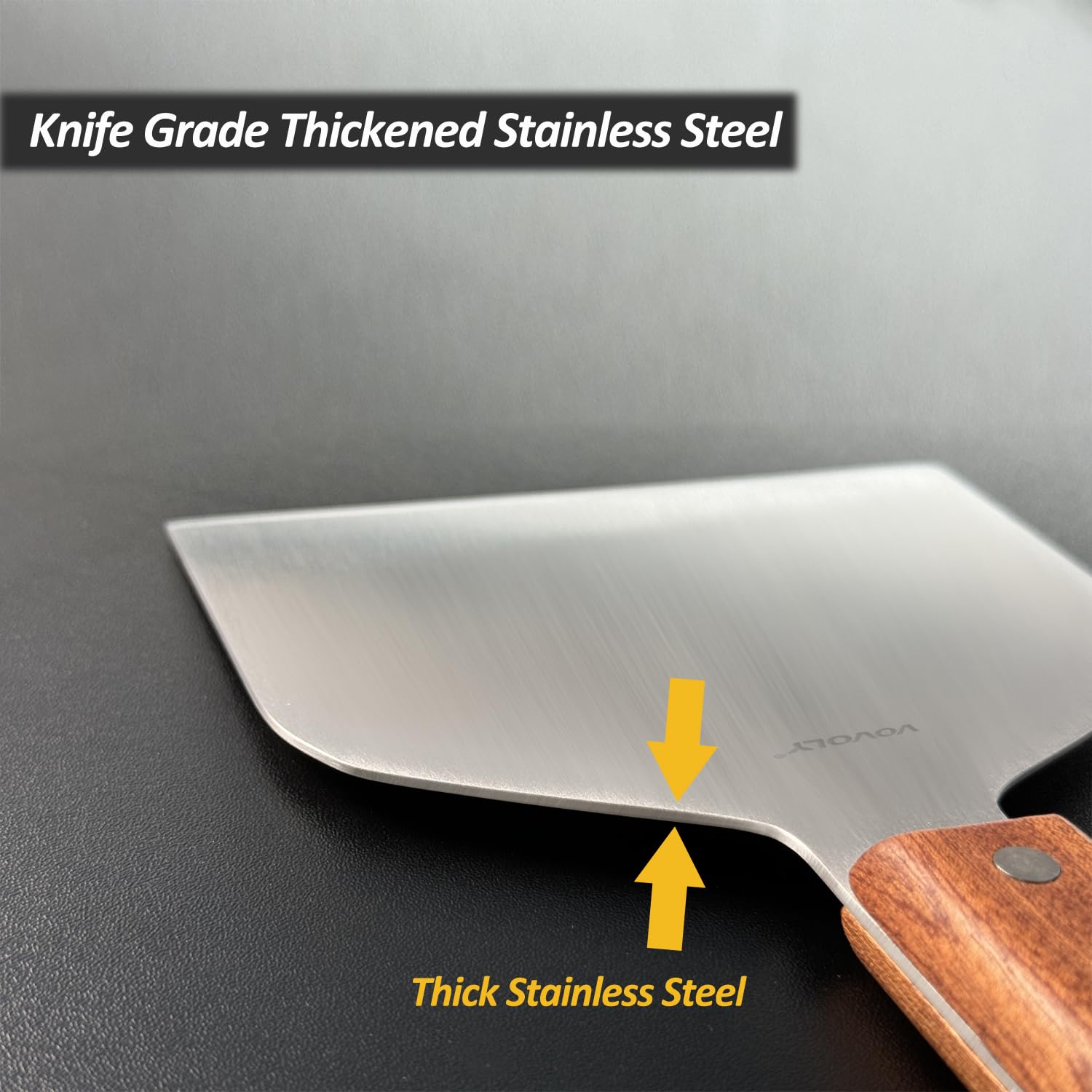 Vovoly Multipurpose Bench Scraper Kitchen Utensil for Flat Top Griddle, Dough Scraper Cutter for Bread and Pizza Cutter - Stainless Steel Metal Griddle Scraper Chopper