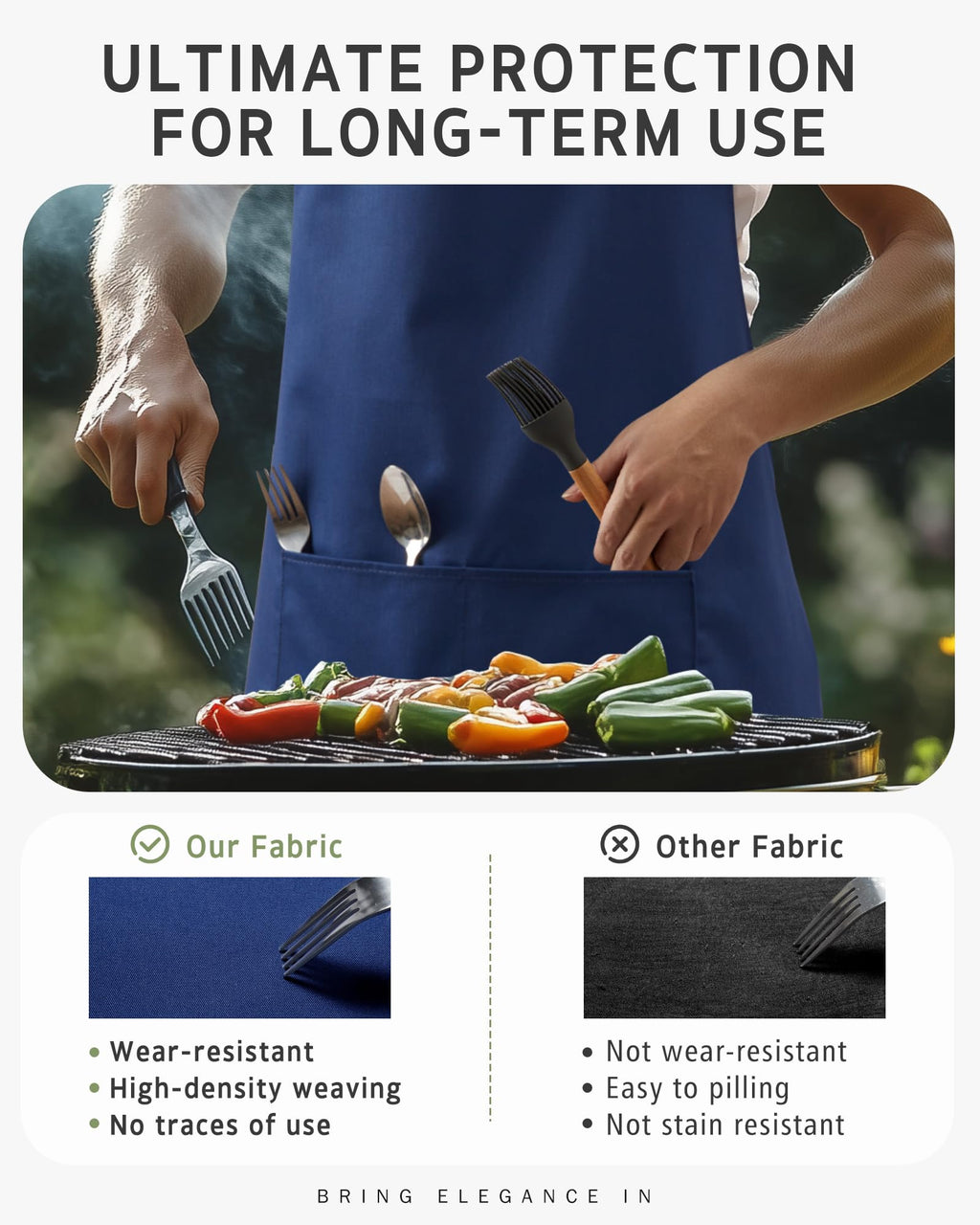 Syntus Adjustable Bib Apron with 2 Pockets Cooking Kitchen Aprons for Women Men Chef