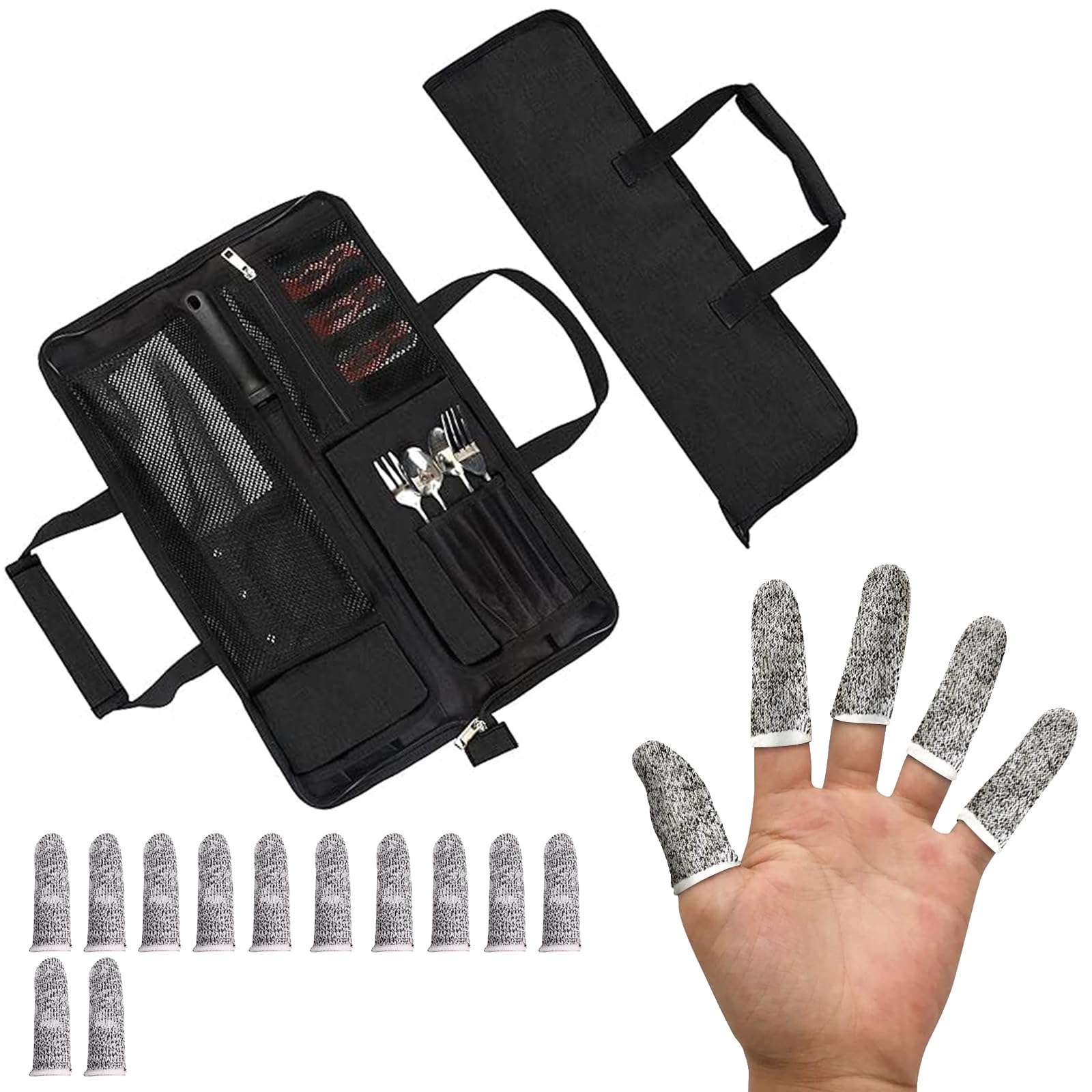 Chef’s Knife Roll Bag, Heavy Duty Oxford Chef Knife Bag, Portable 13 Slots Chef Knife Case, Multi-function Cutlery Knives Pouch Holder Knife Wrap Wallet Tool Roll