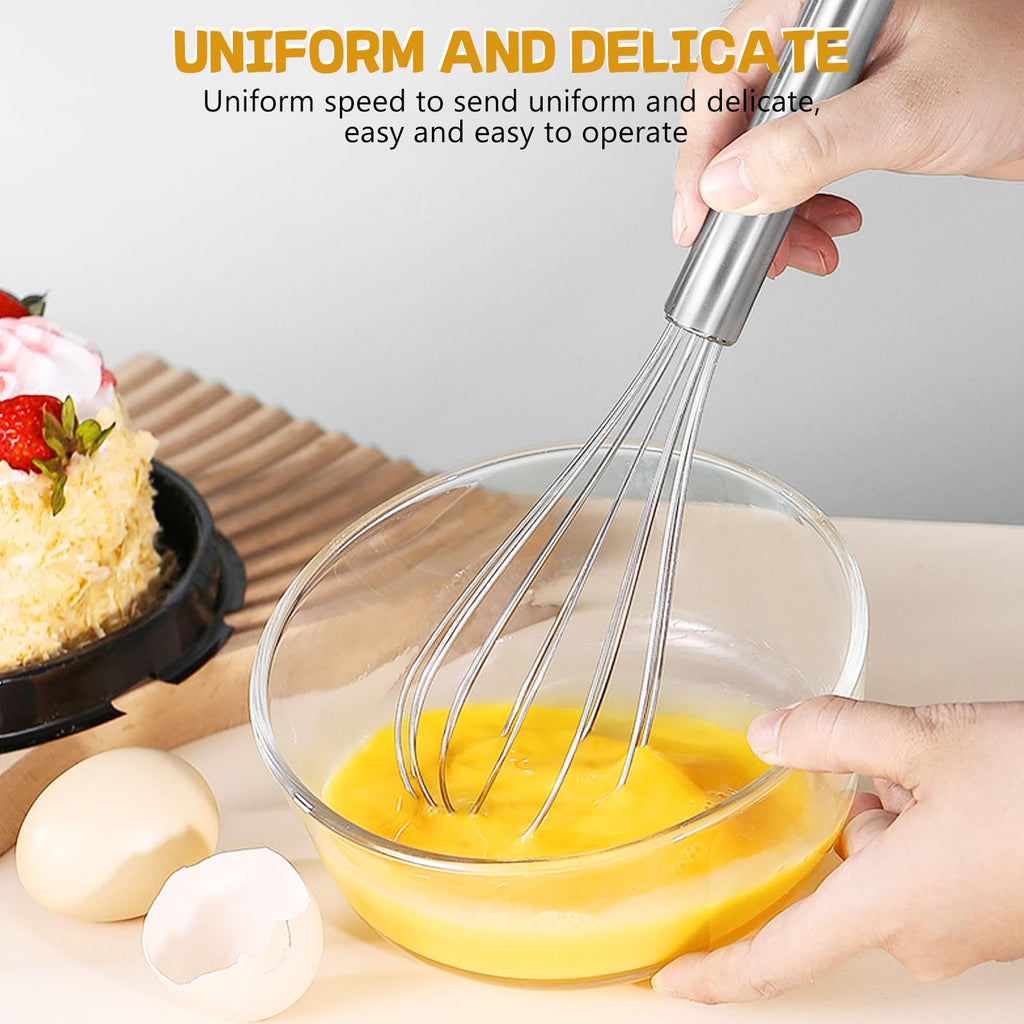 NileHome Stainless Steel Whisk Set 8" 10" 12" Kitchen Whisk Balloon Whisk Kitchen Wisk Wire Whisks for Cooking, Whisking, Blending, Beating, Stirring-3 Pack…