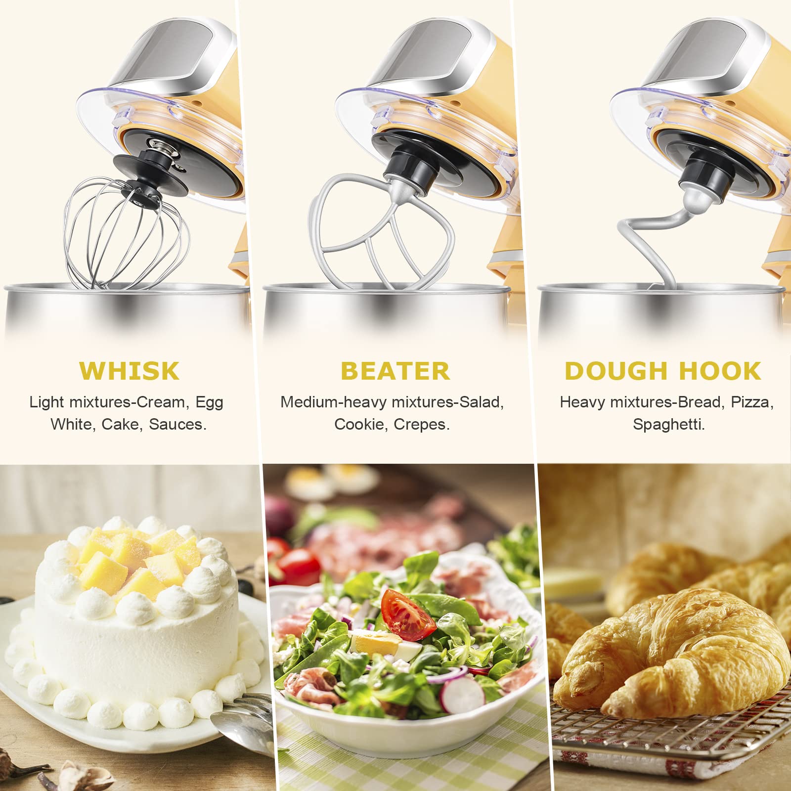 Kitchen in the box Stand Mixer,3.2Qt Small Electric Food Mixer,6 Speeds Portable Lightweight Kitchen Mixer for Daily Use with Egg Whisk,Dough Hook,Flat Beater (Blue)