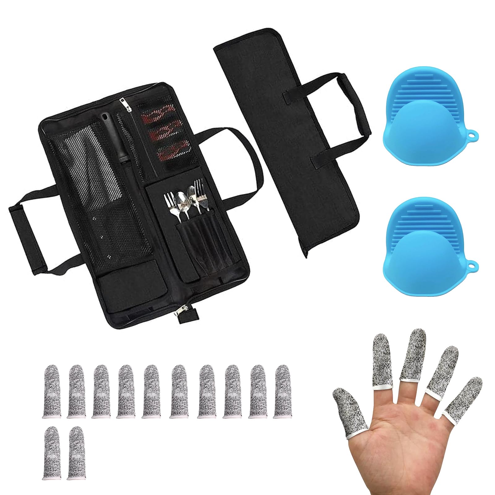 Chef’s Knife Roll Bag, Heavy Duty Oxford Chef Knife Bag, Portable 13 Slots Chef Knife Case, Multi-function Cutlery Knives Pouch Holder Knife Wrap Wallet Tool Roll
