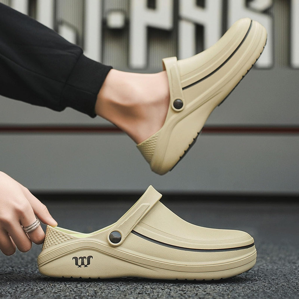 SECHRITE Men's Women's Work Clogs - Unisex Garden Chef Shoes Non Slip Waterproof Nurse Kitchen Food Service Shoes