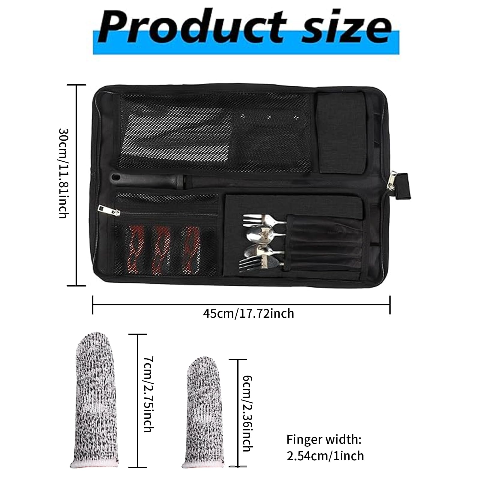Chef’s Knife Roll Bag, Heavy Duty Oxford Chef Knife Bag, Portable 13 Slots Chef Knife Case, Multi-function Cutlery Knives Pouch Holder Knife Wrap Wallet Tool Roll