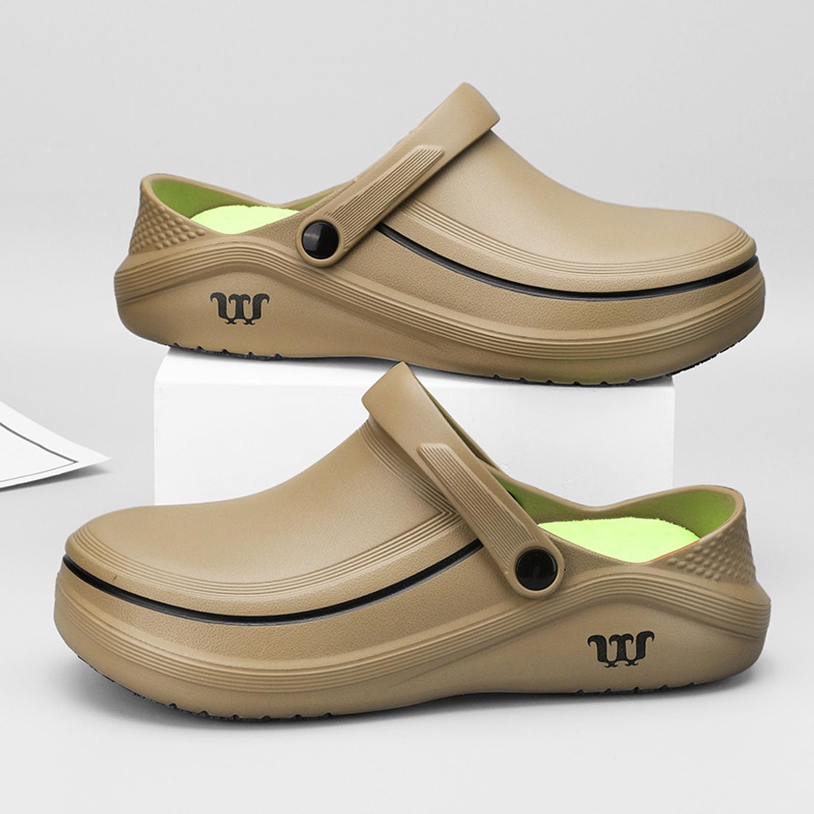 SECHRITE Men's Women's Work Clogs - Unisex Garden Chef Shoes Non Slip Waterproof Nurse Kitchen Food Service Shoes