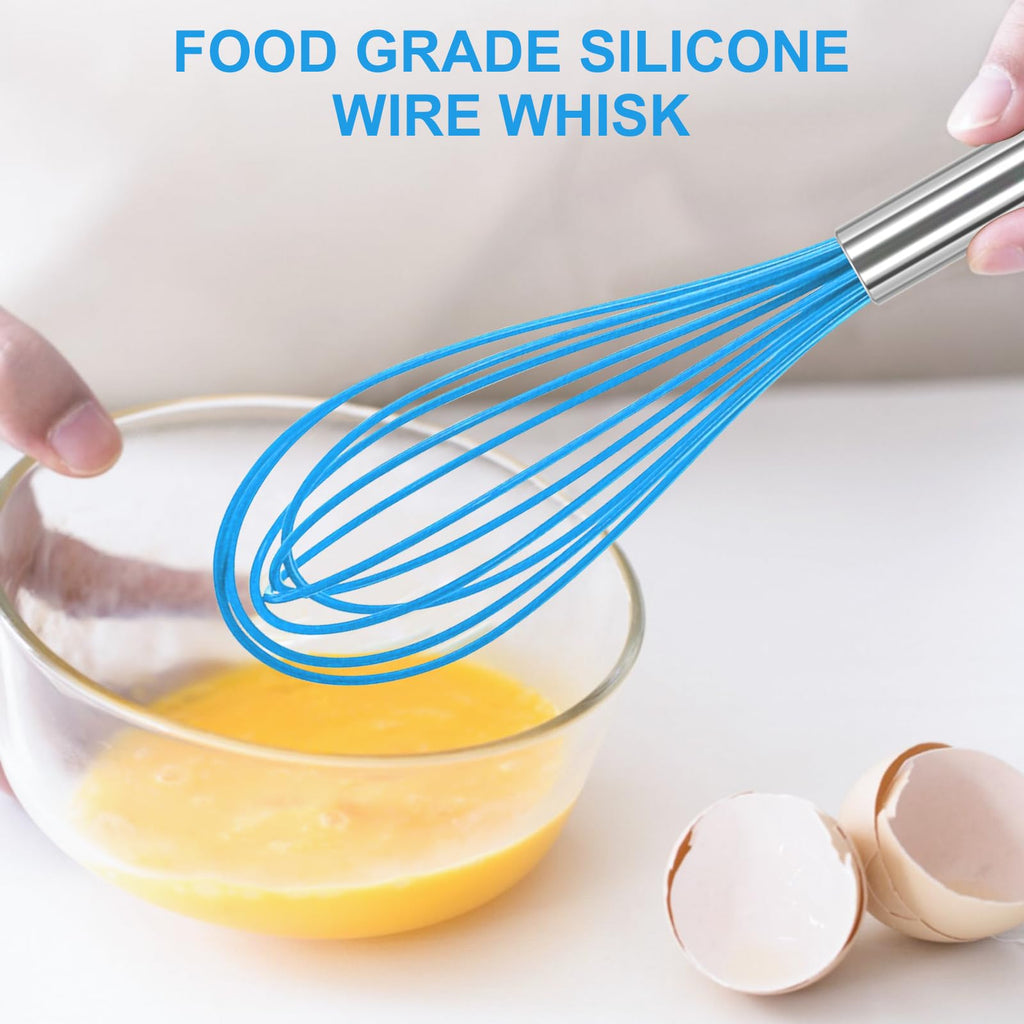NileHome Stainless Steel Whisk Set 8" 10" 12" Kitchen Whisk Balloon Whisk Kitchen Wisk Wire Whisks for Cooking, Whisking, Blending, Beating, Stirring-3 Pack…