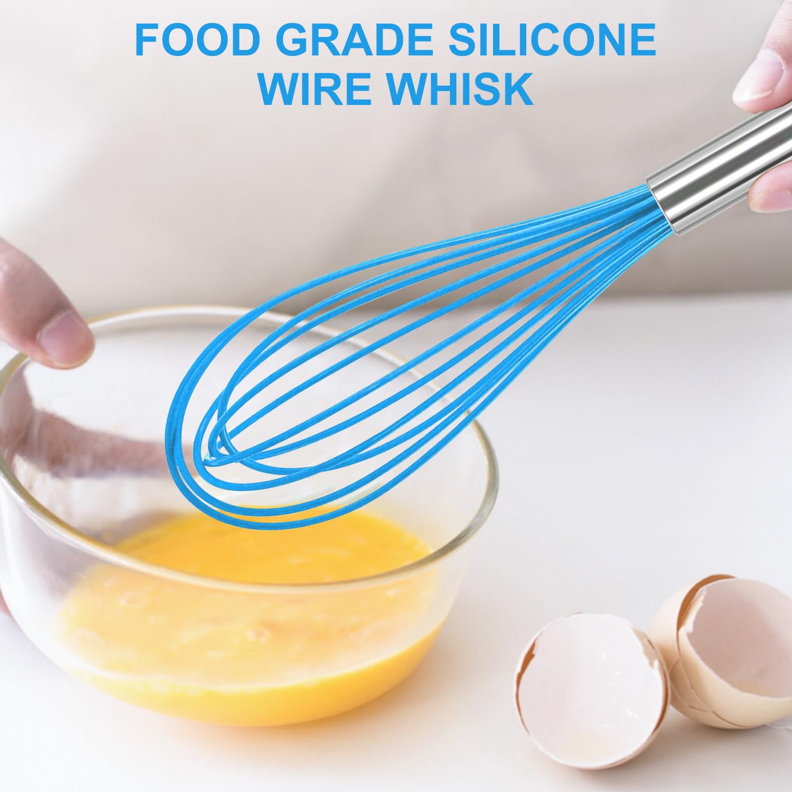 NileHome Stainless Steel Whisk Set 8" 10" 12" Kitchen Whisk Balloon Whisk Kitchen Wisk Wire Whisks for Cooking, Whisking, Blending, Beating, Stirring-3 Pack…
