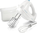 Hamilton Beach 6-Speed Electric Hand Mixer with Whisk, Traditional Beaters, Snap-On Storage Case, 250 Watts, White