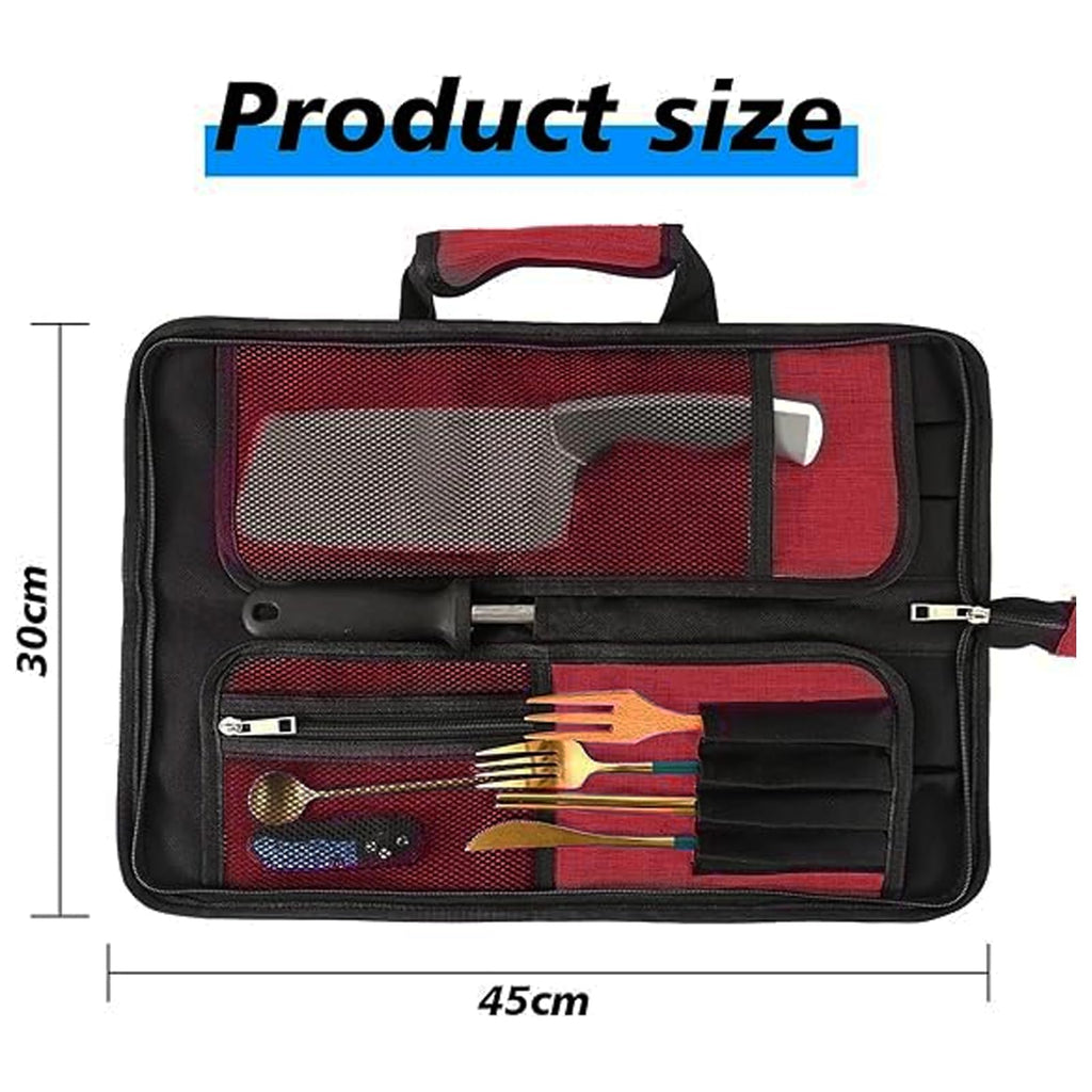 Chef’s Knife Roll Bag, Heavy Duty Oxford Chef Knife Bag, Portable 13 Slots Chef Knife Case, Multi-function Cutlery Knives Pouch Holder Knife Wrap Wallet Tool Roll