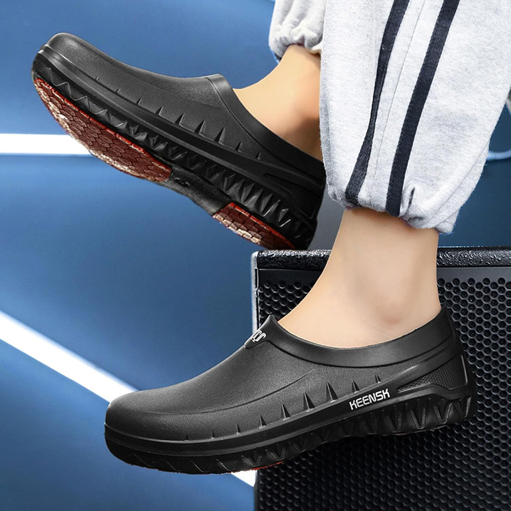 MEIAGDT Women's Men's Work Clogs Kitchen Shoes Non Slip Waterproof Restaurant Garden Nursing Food Service Chef Shoes